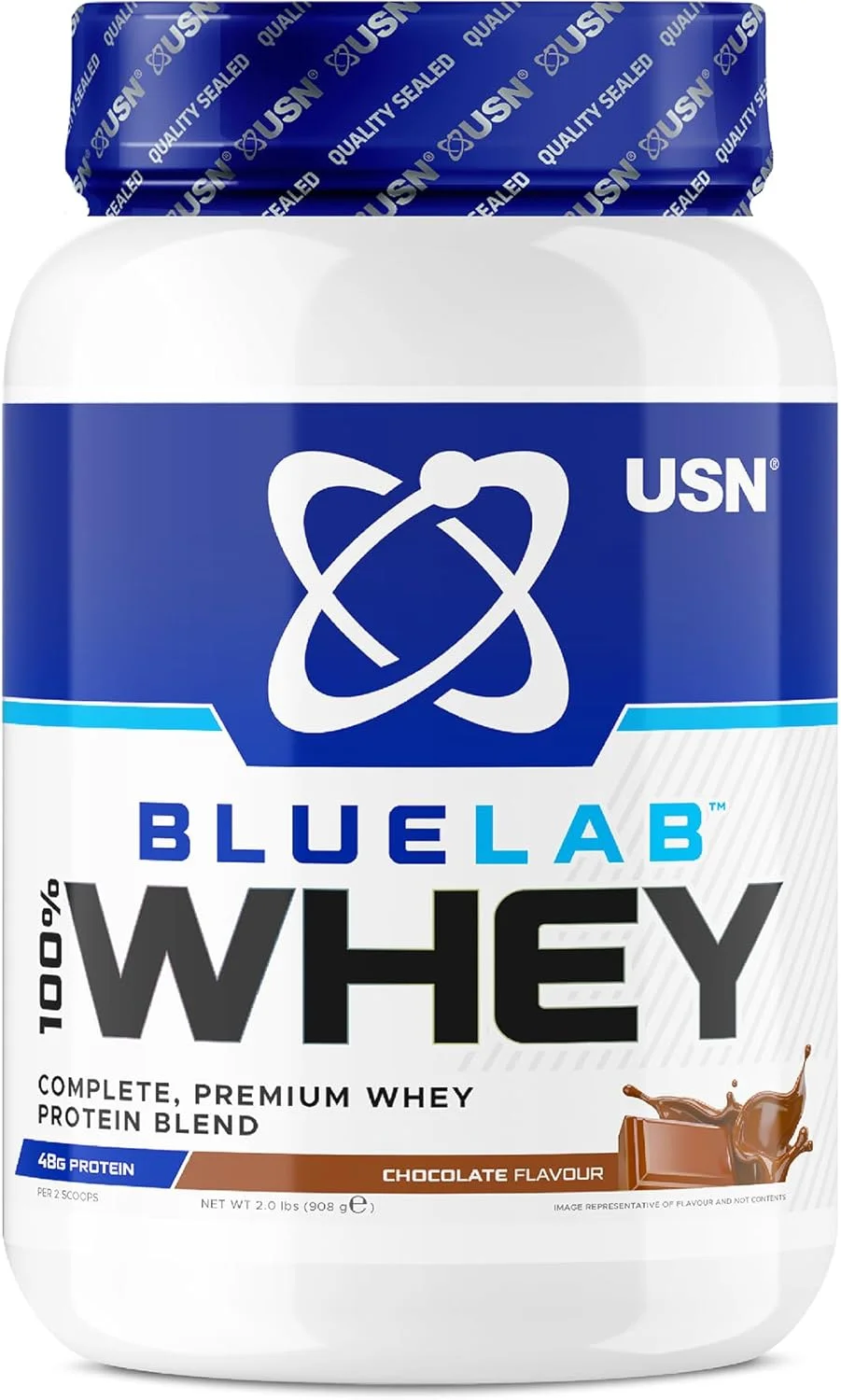 پودر پروتئین وی شکلاتی USN Blue Lab، 908 گرم، پودر پروتئین وی ممتاز، فرمول علمی، مکمل پودر پروتئین بعد از تمرین با پروتئین بالا به همراه BCAA های اضافه شده پودر پروتئین وی شکلاتی USN Blue Lab، 908 گرم، پودر پروتئین وی ممتاز، فرمول علمی، مکمل پودر پروتئین بعد از تمرین با پروتئین بالا به همراه BCAA های اضافه شده