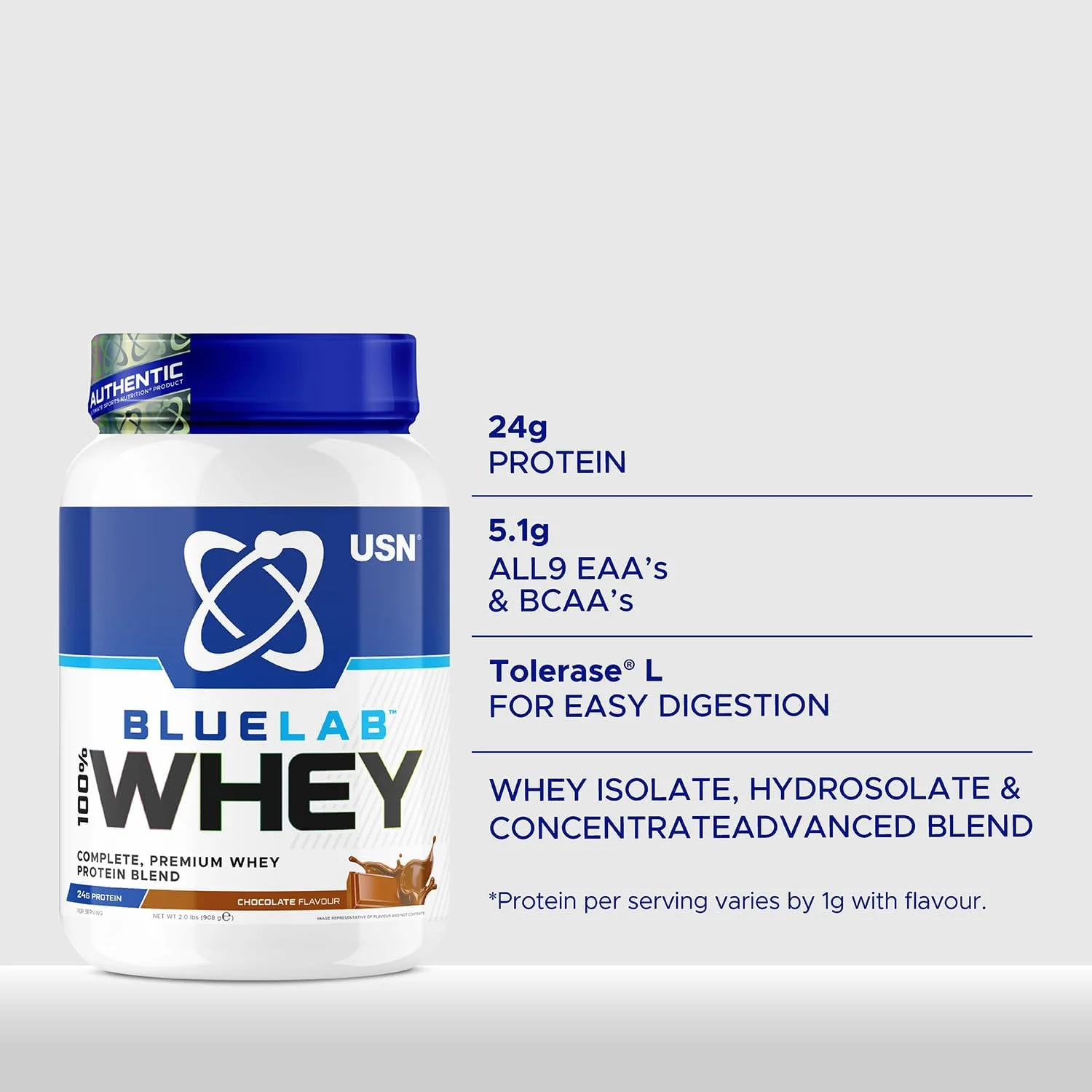 پودر پروتئین وی شکلاتی USN Blue Lab، 908 گرم، پودر پروتئین وی ممتاز، فرمول علمی، مکمل پودر پروتئین بعد از تمرین با پروتئین بالا به همراه BCAA های اضافه شده پودر پروتئین وی شکلاتی USN Blue Lab، 908 گرم، پودر پروتئین وی ممتاز، فرمول علمی، مکمل پودر پروتئین بعد از تمرین با پروتئین بالا به همراه BCAA های اضافه شده