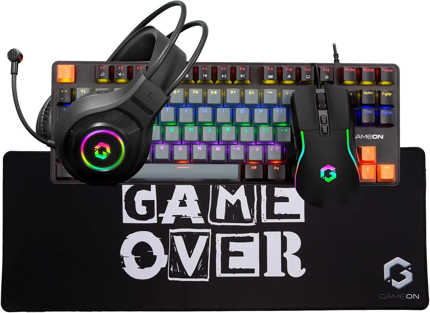 بسته کامل لوازم جانبی گیمینگ GAMEON VIPER XI شامل کیبورد گیمینگ، ماوس، ماوس پد و هدست