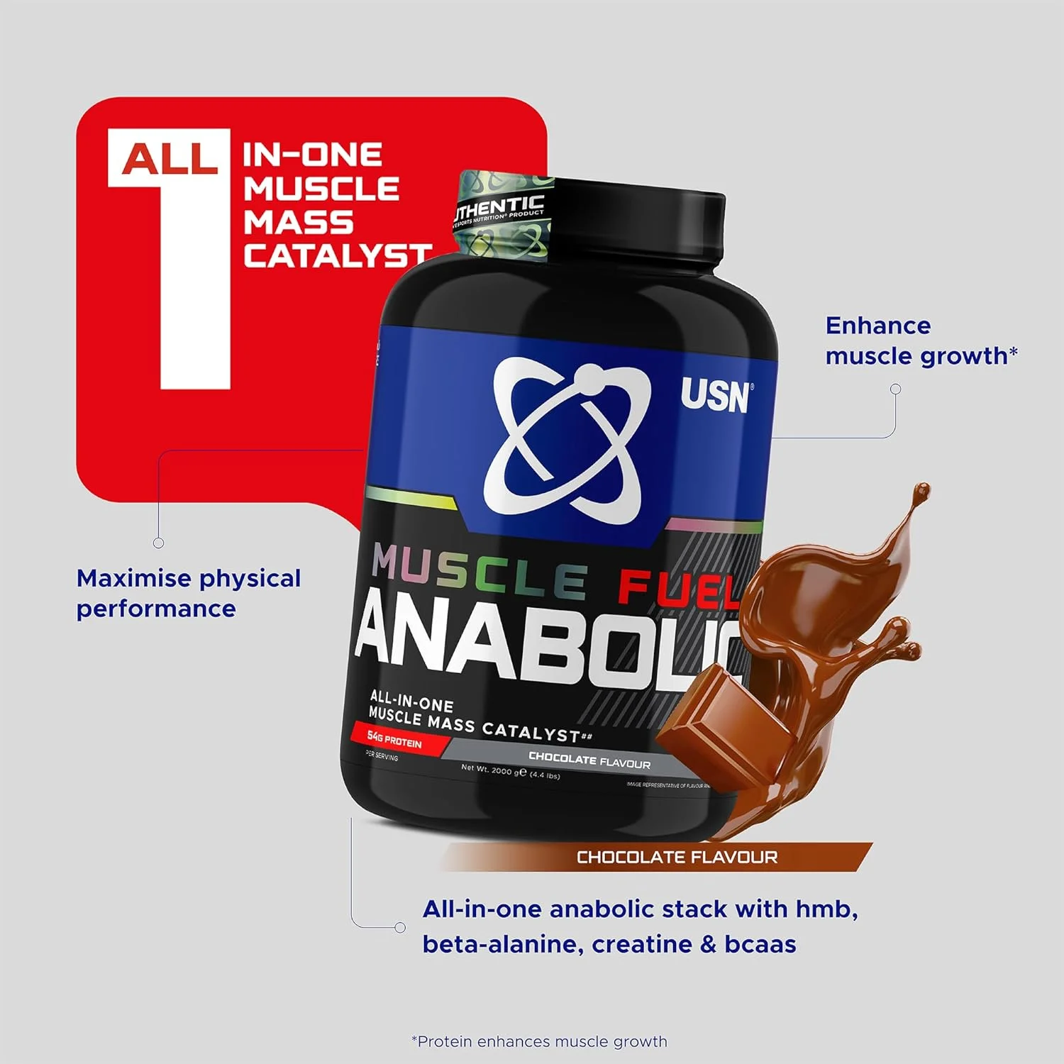 پودر پروتئین شیک آنابولیک شکلاتی USN Muscle Fuel (2 کیلوگرم): پودر پروتئین آنابولیک تقویت کننده تمرین برای افزایش حجم عضلات - فرمول جدید و بهبود یافته پودر پروتئین شیک آنابولیک شکلاتی USN Muscle Fuel (2 کیلوگرم): پودر پروتئین آنابولیک تقویت کننده تمرین برای افزایش حجم عضلات - فرمول جدید و بهبود یافته