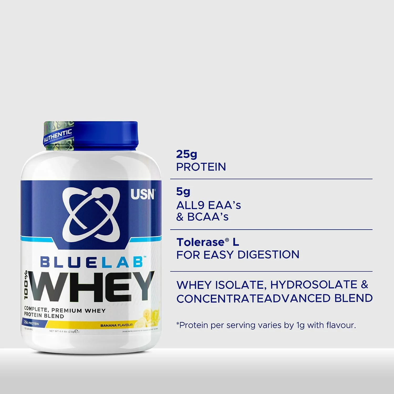 پودر پروتئین وی USN Blue Lab با طعم موز 908 گرمی، پودر پروتئین وی ممتاز، فرمولاسیون علمی، مکمل پودر پروتئین بعد از تمرین با پروتئین بالا به همراه BCAA های افزوده پودر پروتئین وی USN Blue Lab با طعم موز 908 گرمی، پودر پروتئین وی ممتاز، فرمولاسیون علمی، مکمل پودر پروتئین بعد از تمرین با پروتئین بالا به همراه BCAA های افزوده
