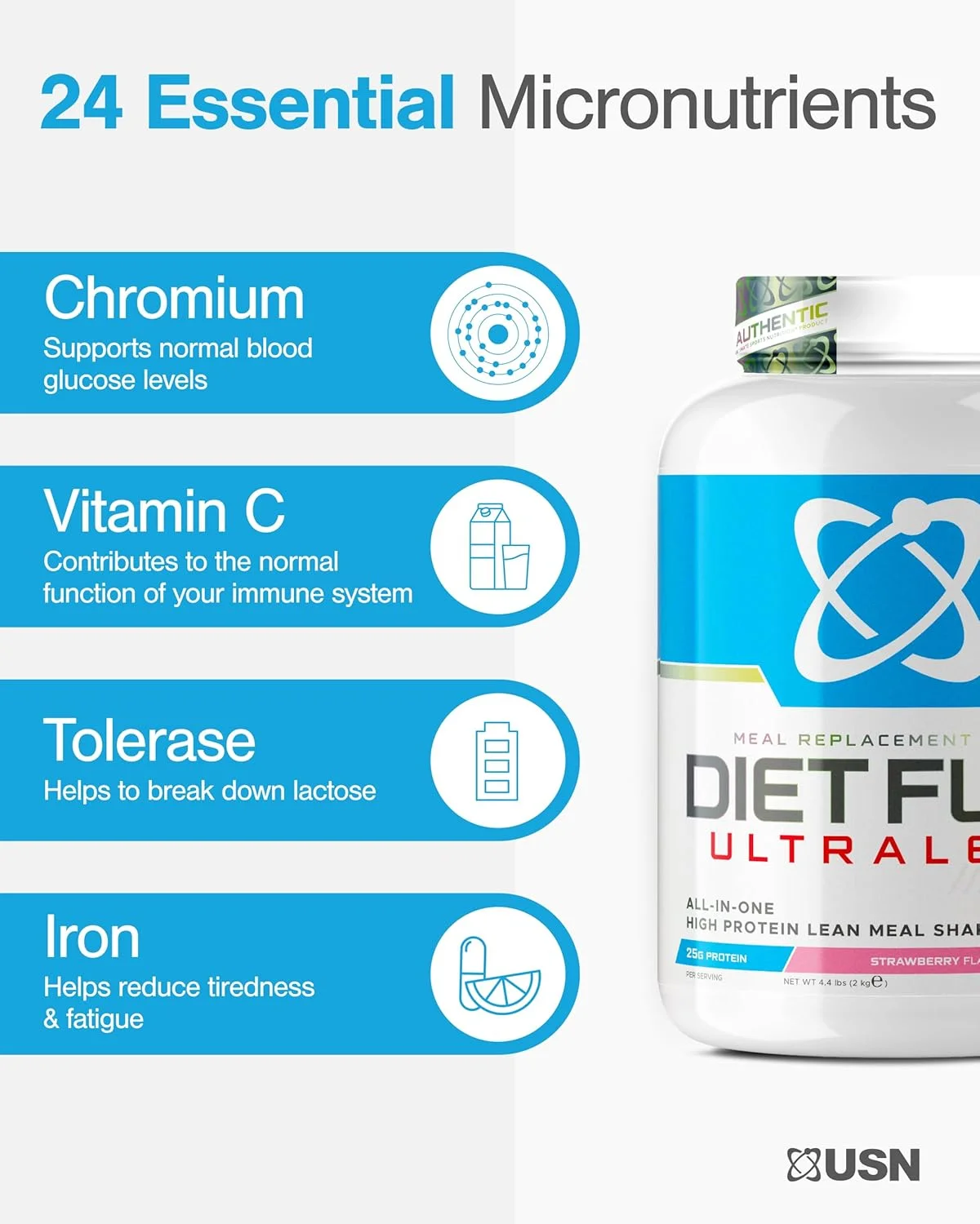 USN Diet Fuel توت فرنگی، 2 کیلوگرم USN Diet Fuel توت فرنگی، 2 کیلوگرم