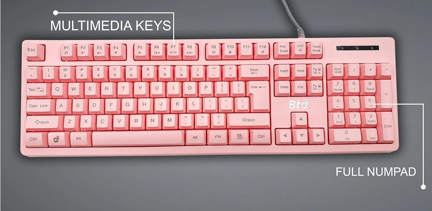 ست کیبورد گیمینگ سایز کامل با نور پس زمینه 4 در 1 مدل Cm-418Wh، ماوس، ماوس پد و هدست. دارای قابلیت پیشرفته 26 کلید Anti-Ghosting برای خواندن دستورات پیشرفته، سازگار با دسکتاپ، لپ تاپ، کامپیوتر (صورتی)