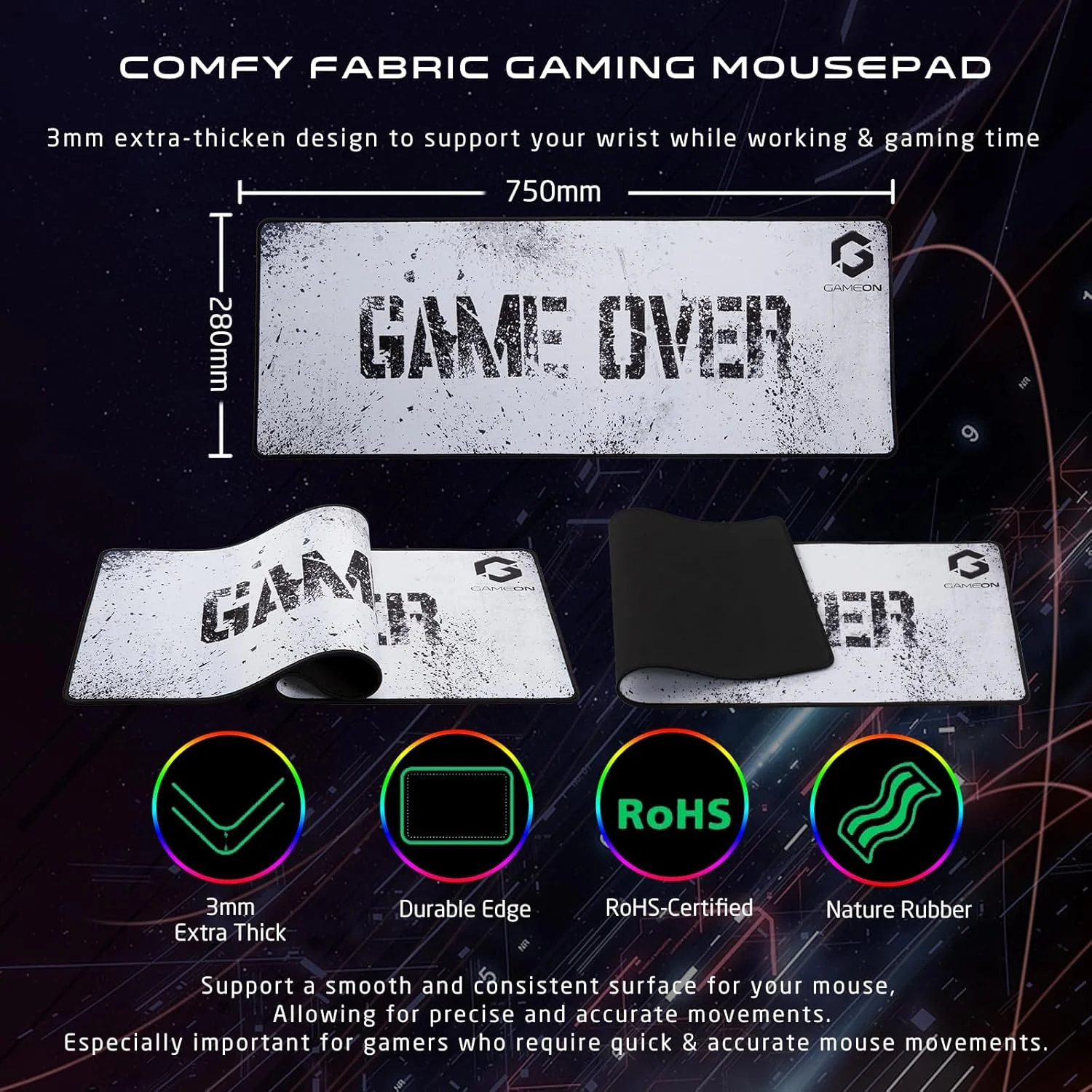 بسته کامل لوازم جانبی گیمینگ GAMEON VIPER XA سری Artic (کیبورد مکانیکی، هدست، ماوس و ماوس پد)