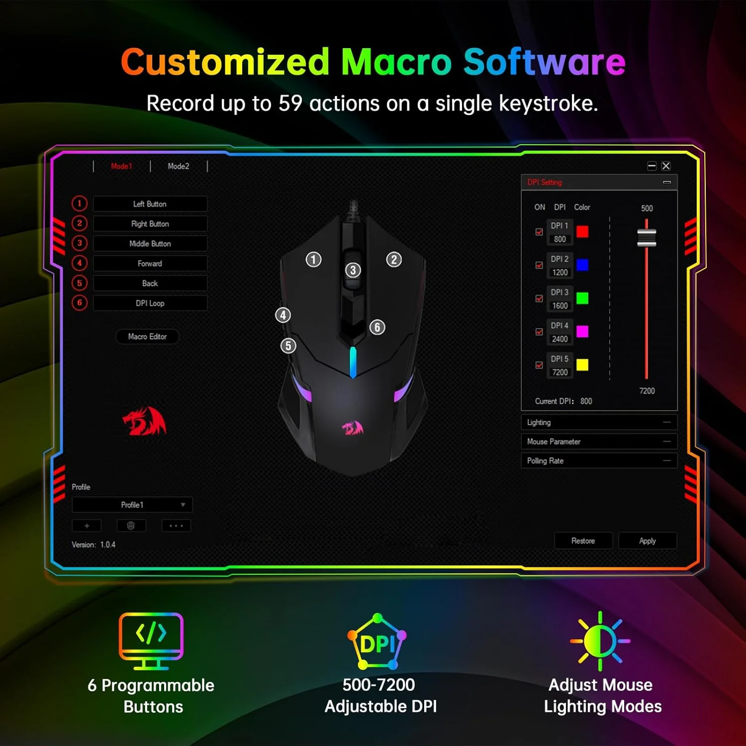 ست 4 در 1 گیمینگ سیم دار با نور پس زمینه RGB رداگون مدل S101