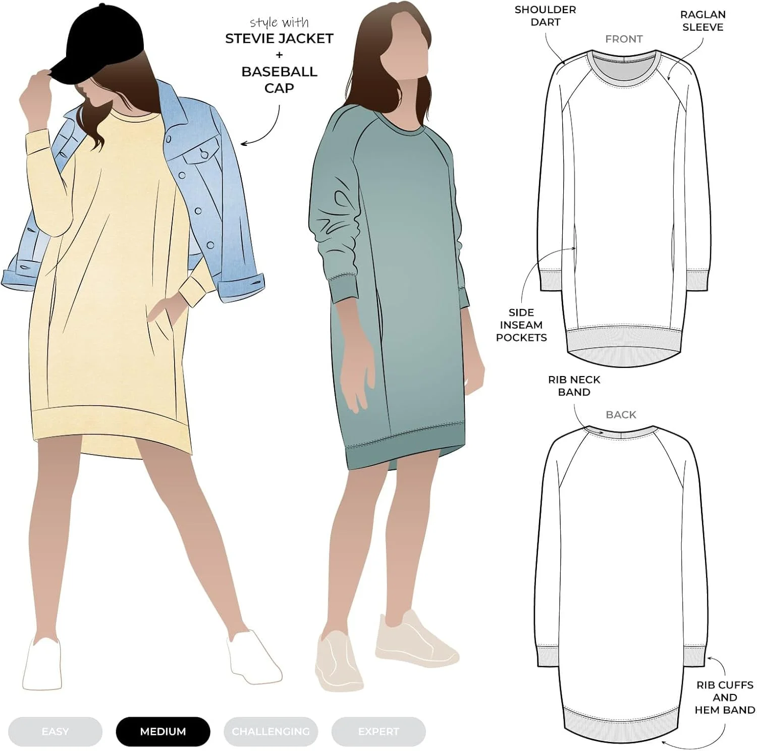 الگوی خیاطی استایل آرک - لباس بافتنی اندرسون (سایزهای 18-30)