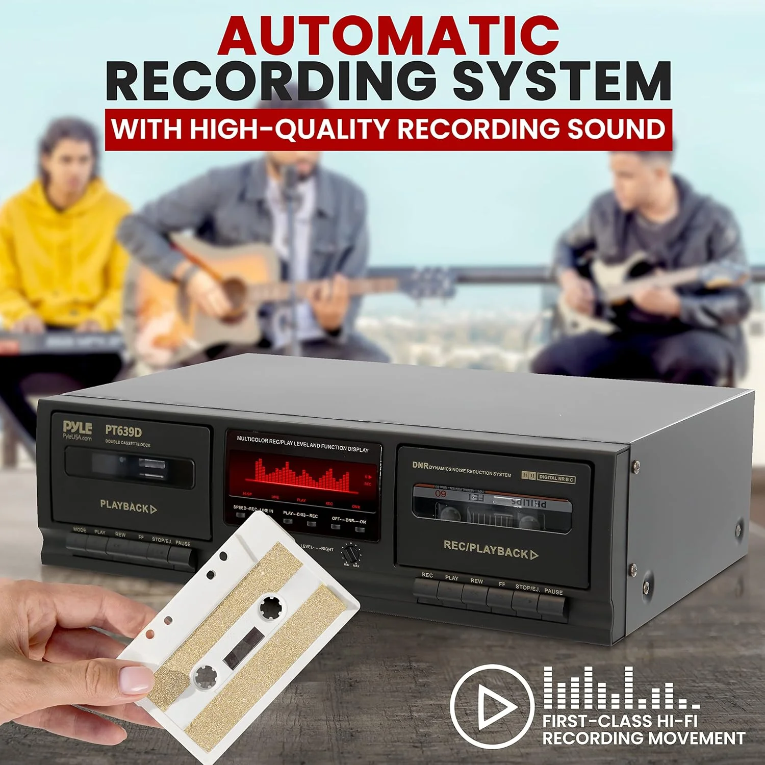 استریو دوگانه کاست خور Pyle - صدای Hi-Fi عالی، پخش کننده ضبط صوت نوار کاست فشرده و قابل حمل با سیستم کاهش نویز حرفه ای دیجیتال و کابل های RCA، ضبط و پخش صدا و موسیقی استریو دوگانه کاست خور Pyle - صدای Hi-Fi عالی، پخش کننده ضبط صوت نوار کاست فشرده و قابل حمل با سیستم کاهش نویز حرفه ای دیجیتال و کابل های RCA، ضبط و پخش صدا و موسیقی