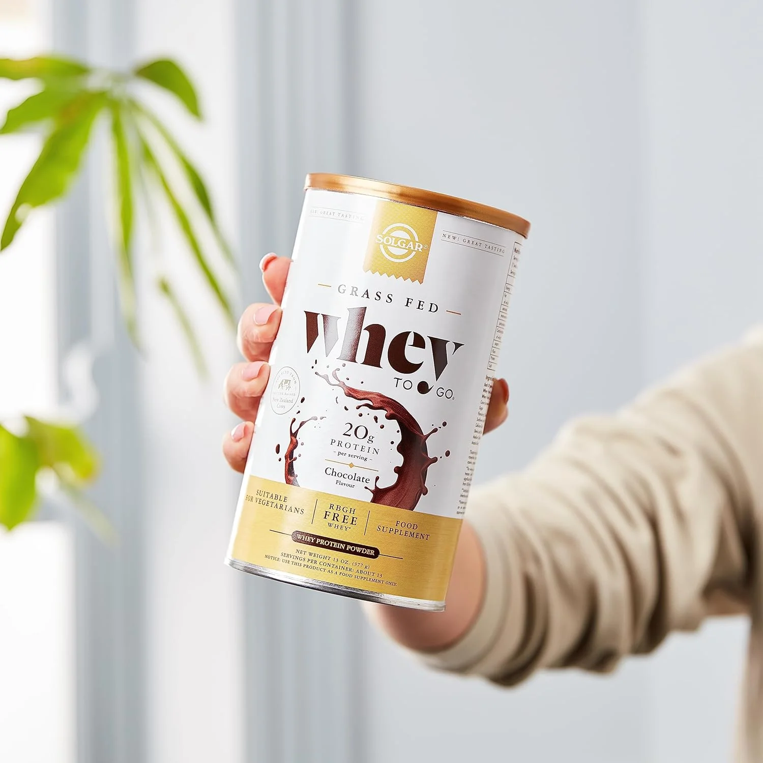 پودر پروتئین وی شکلاتی سولگار وی تو گو، طعم دانه کاکائو، 454 گرم پودر پروتئین وی شکلاتی سولگار وی تو گو، طعم دانه کاکائو، 454 گرم