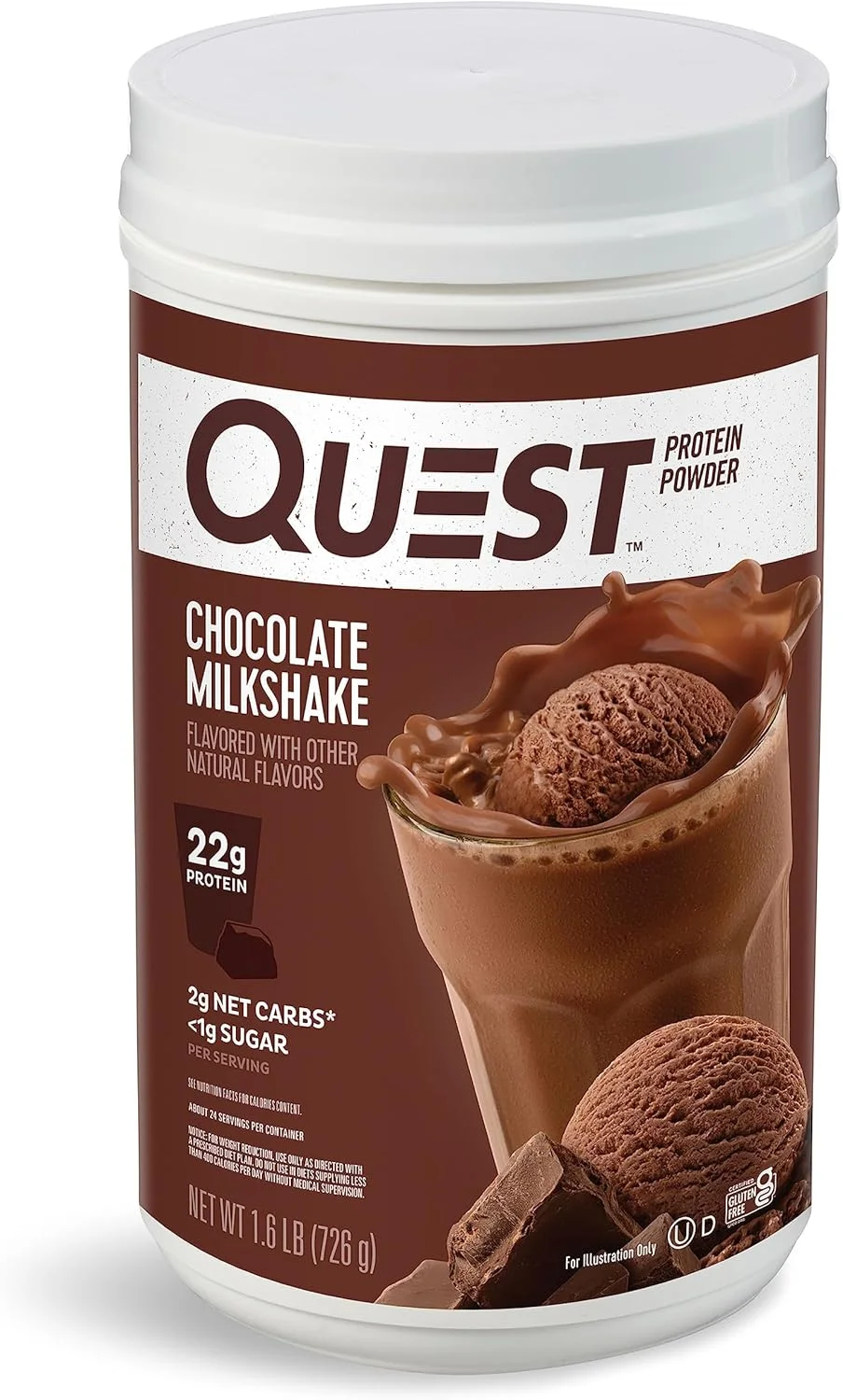 پودر پروتئین میلک شیک شکلاتی Quest Nutrition؛ 22 گرم پروتئین؛ 1 گرم شکر؛ کم کربوهیدرات؛ بدون گلوتن؛ 1.6 پوند؛ 24 سروینگ پودر پروتئین میلک شیک شکلاتی Quest Nutrition؛ 22 گرم پروتئین؛ 1 گرم شکر؛ کم کربوهیدرات؛ بدون گلوتن؛ 1.6 پوند؛ 24 سروینگ