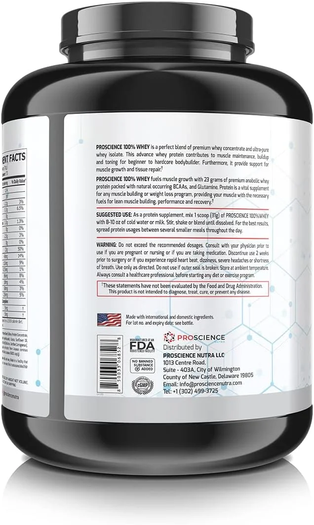 پروتئین وی 100% Pro Science Nutra - پروتئین وی ایزوله آنابولیک - 5 پوند، 73 سروینگ (شکلات گورمت) پروتئین وی 100% Pro Science Nutra - پروتئین وی ایزوله آنابولیک - 5 پوند، 73 سروینگ (شکلات گورمت)