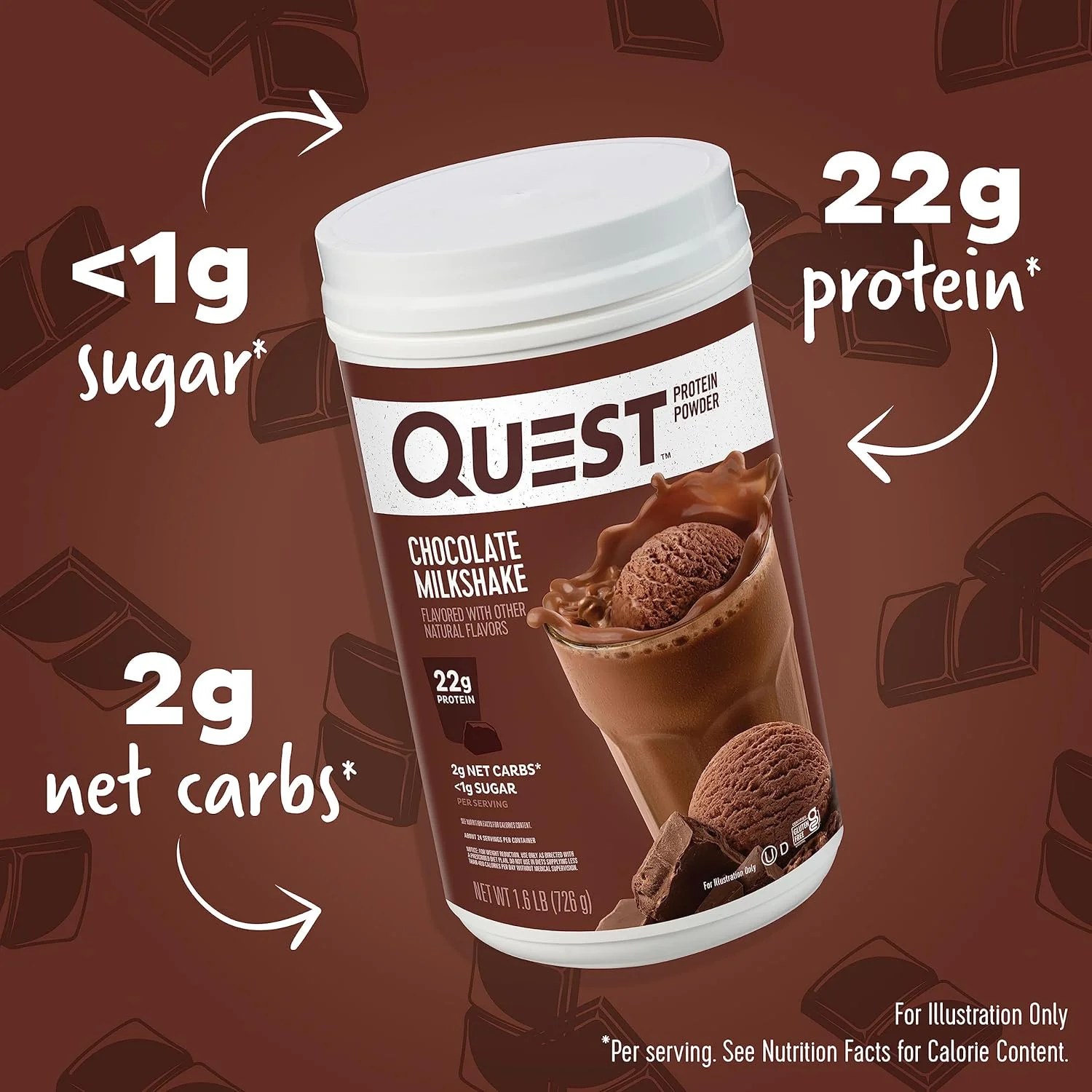 پودر پروتئین میلک شیک شکلاتی Quest Nutrition؛ 22 گرم پروتئین؛ 1 گرم شکر؛ کم کربوهیدرات؛ بدون گلوتن؛ 1.6 پوند؛ 24 سروینگ پودر پروتئین میلک شیک شکلاتی Quest Nutrition؛ 22 گرم پروتئین؛ 1 گرم شکر؛ کم کربوهیدرات؛ بدون گلوتن؛ 1.6 پوند؛ 24 سروینگ