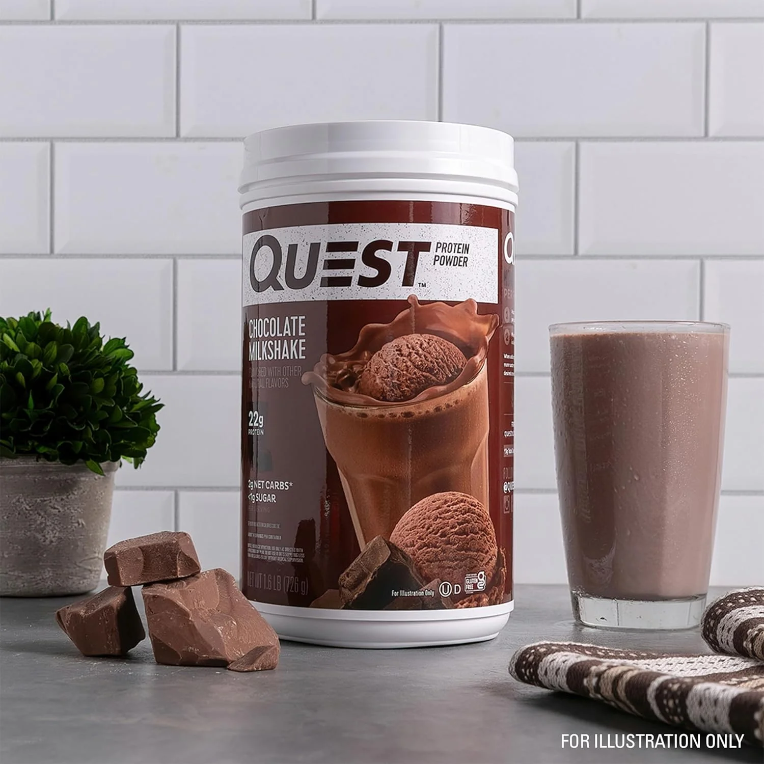 پودر پروتئین میلک شیک شکلاتی Quest Nutrition؛ 22 گرم پروتئین؛ 1 گرم شکر؛ کم کربوهیدرات؛ بدون گلوتن؛ 1.6 پوند؛ 24 سروینگ پودر پروتئین میلک شیک شکلاتی Quest Nutrition؛ 22 گرم پروتئین؛ 1 گرم شکر؛ کم کربوهیدرات؛ بدون گلوتن؛ 1.6 پوند؛ 24 سروینگ
