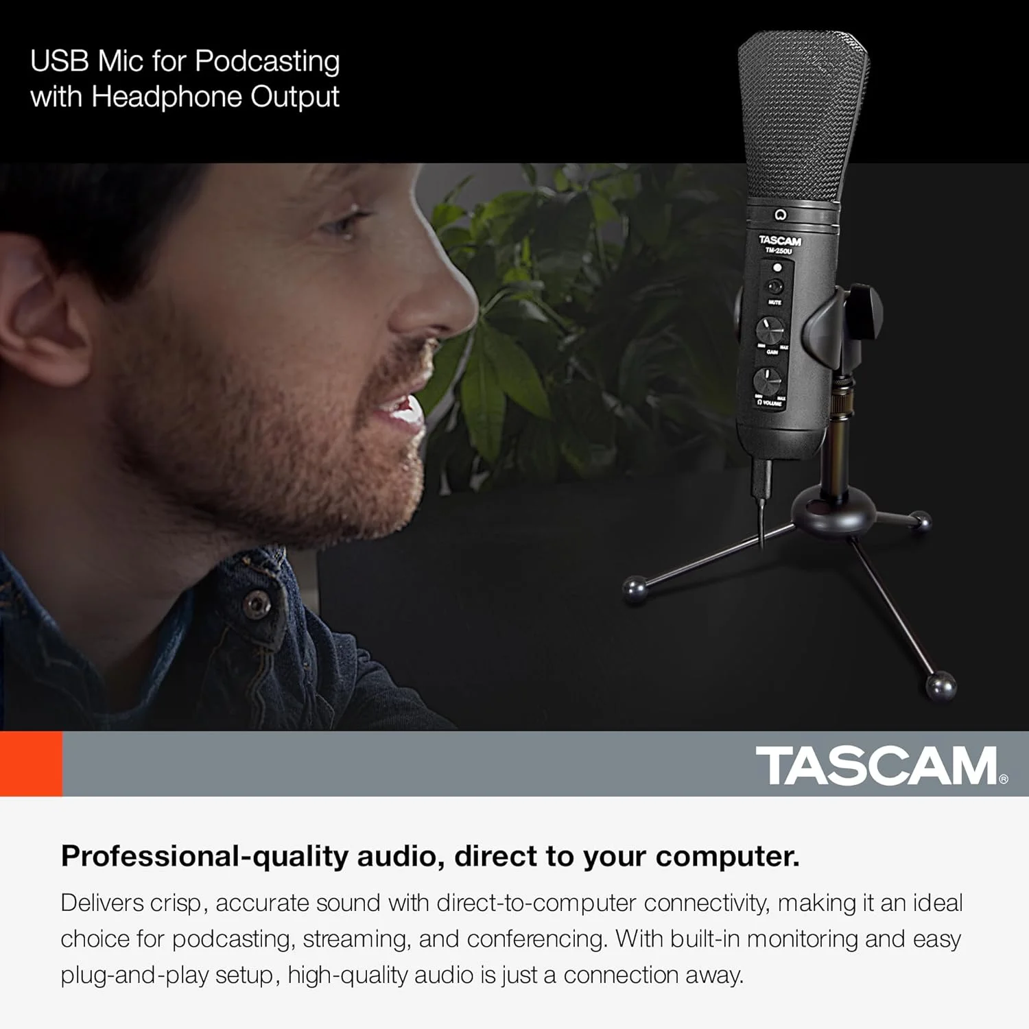 میکروفون کاندنسر USB تسکم مدل TM-250U مناسب برای پادکست، کنفرانس، ضبط کامپیوتری و صدا آنلاین (TM250U) میکروفون کاندنسر USB تسکم مدل TM-250U مناسب برای پادکست، کنفرانس، ضبط کامپیوتری و صدا آنلاین (TM250U)