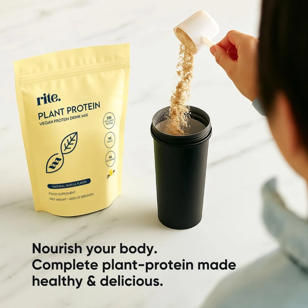 پروتئین عملکردی Rite. - پودر پروتئین وگان با 23 گرم پروتئین گیاهی، 4 گرم BCAA و 4 گرم ال-گلوتامین. مناسب برای هر زمان و بعد از تمرین. طعم عالی فقط با آب! طعم وانیل (15 سروینگ). پروتئین عملکردی Rite. - پودر پروتئین وگان با 23 گرم پروتئین گیاهی، 4 گرم BCAA و 4 گرم ال-گلوتامین. مناسب برای هر زمان و بعد از تمرین. طعم عالی فقط با آب! طعم وانیل (15 سروینگ).