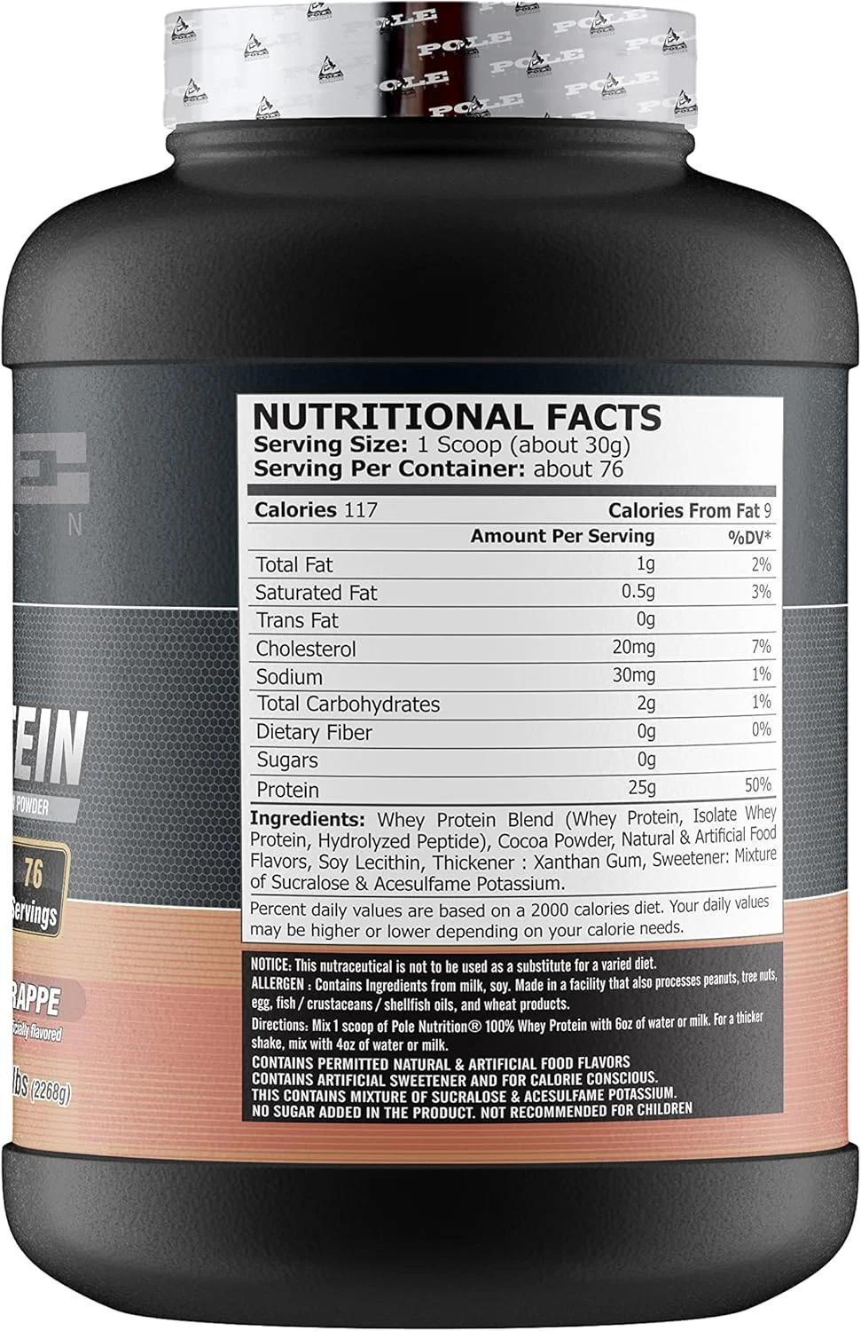 پروتئین وی POLE NUTRITION با طعم کافه فراپه پروتئین وی POLE NUTRITION با طعم کافه فراپه