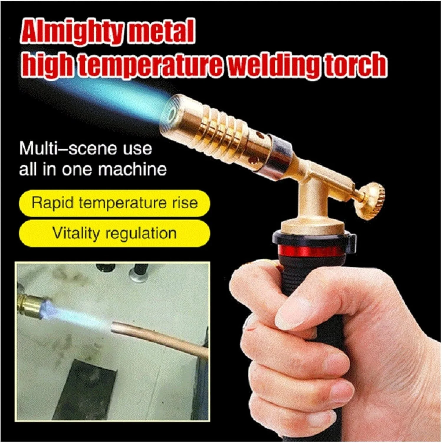 تفنگ جوشکاری قابل حمل JHQWIDD، شیلنگ جوشکاری گاز مایع، تفنگ شعله جوشکاری، تجهیزات جوشکاری برای مشعل گازی، تفنگ اسپری باربیکیو کمپینگ در فضای باز، مشعل گازی ابزار لوله کشی لوازم جانبی خانگی
