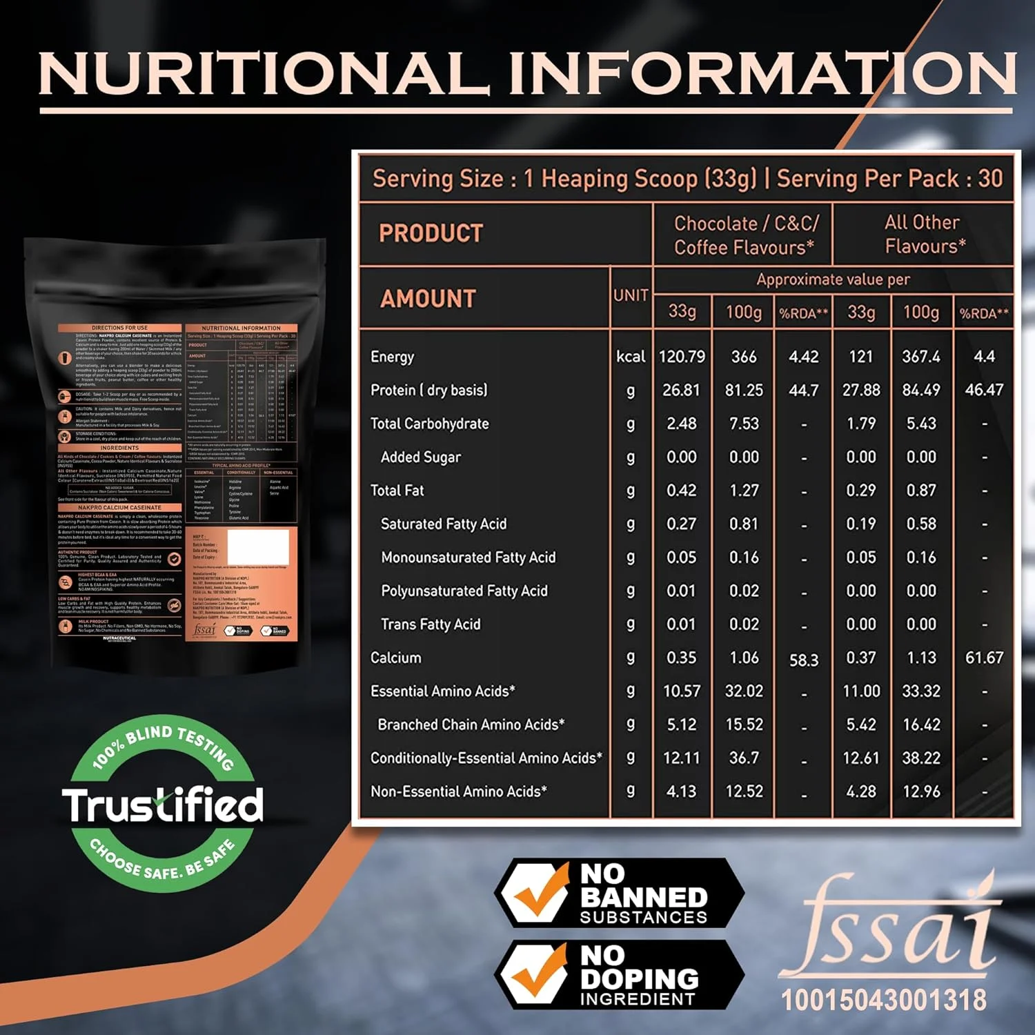 ناکپرو کازئینات کلسیم | 26.81 گرم پروتئین، 5.12 گرم BCAA | کمک به ریکاوری عضلات | جذب آهسته، هضم آهسته، پودر پروتئین کازئین کم کربوهیدرات (1 کیلوگرم، کوکی و کرم) ناکپرو کازئینات کلسیم | 26.81 گرم پروتئین، 5.12 گرم BCAA | کمک به ریکاوری عضلات | جذب آهسته، هضم آهسته، پودر پروتئین کازئین کم کربوهیدرات (1 کیلوگرم، کوکی و کرم)