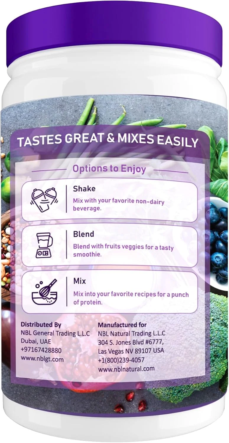 پودر پروتئین گیاهی ارگانیک NBL NATURAL، پودر پروتئین وگان برای مردان و زنان، 22 گرم پروتئین در هر وعده، غیر لبنی، بدون گلوتن، بدون لاکتوز، بدون شکر افزوده، انبه، 2.2 پوند، 25 وعده پودر پروتئین گیاهی ارگانیک NBL NATURAL، پودر پروتئین وگان برای مردان و زنان، 22 گرم پروتئین در هر وعده، غیر لبنی، بدون گلوتن، بدون لاکتوز، بدون شکر افزوده، انبه، 2.2 پوند، 25 وعده