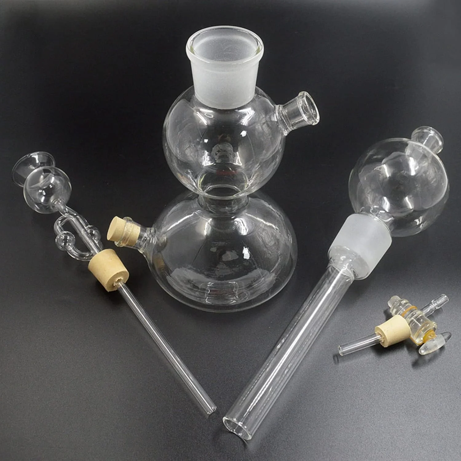 دستگاه تولید گاز آزمایشگاهی شیشه ای 250 میلی لیتری JHQWIDD