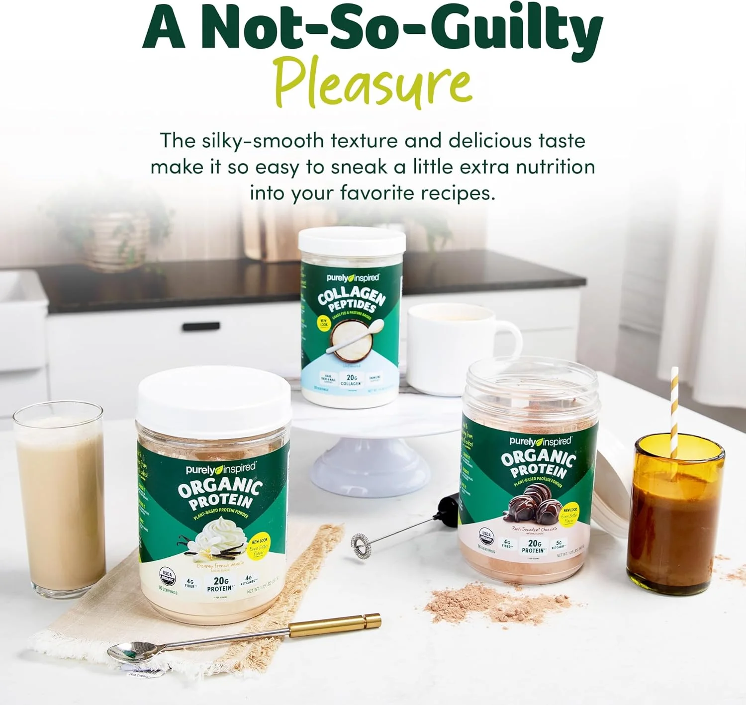 شیک پروتئینی ارگانیک گیاهی Muscletech Purely Inspired با پروتئین نخود و برنج قهوه ای - بدون لبنیات و گلوتن، غیر GMO و مناسب برای گیاهخواران، طعم وانیل فرانسوی خامه ای 680 گرم شیک پروتئینی ارگانیک گیاهی Muscletech Purely Inspired با پروتئین نخود و برنج قهوه ای - بدون لبنیات و گلوتن، غیر GMO و مناسب برای گیاهخواران، طعم وانیل فرانسوی خامه ای 680 گرم