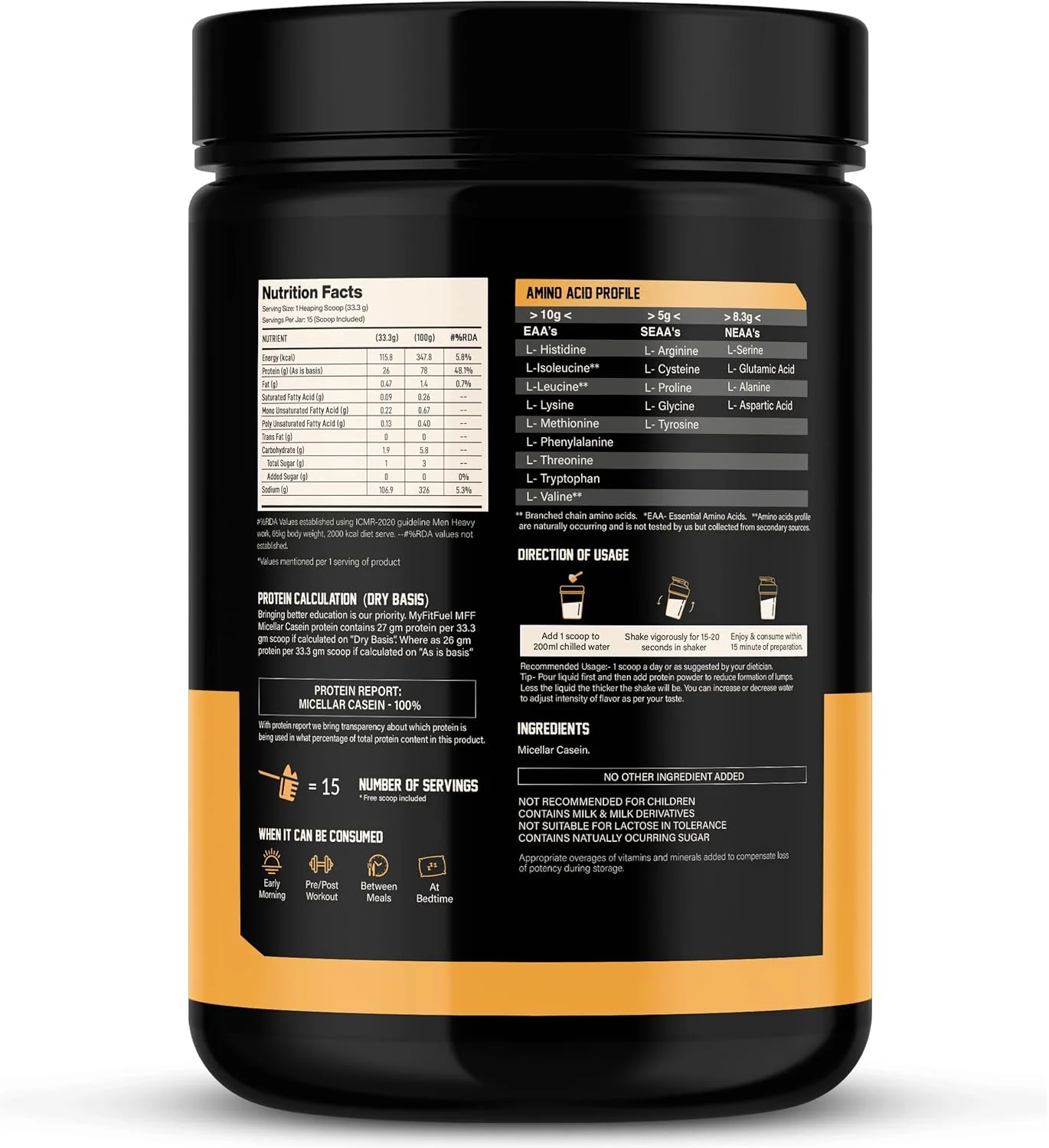 پودر پروتئین کازئین میسلار مای فیت فیول | 500 گرم، 15 سروینگ (بدون طعم) | پروتئین با رهش آهسته پودر پروتئین کازئین میسلار مای فیت فیول | 500 گرم، 15 سروینگ (بدون طعم) | پروتئین با رهش آهسته