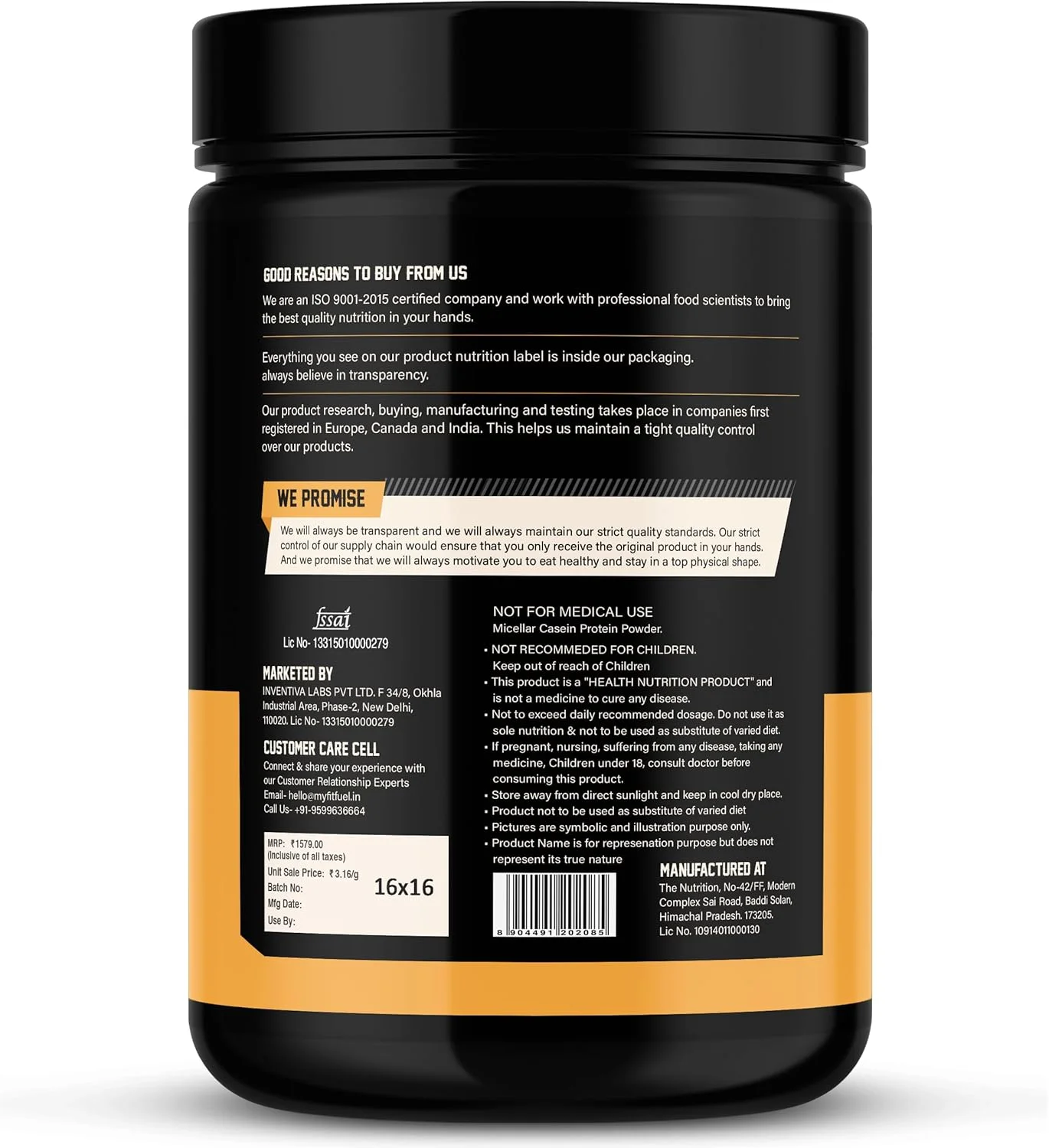 پودر پروتئین کازئین میسلار مای فیت فیول | 500 گرم، 15 سروینگ (بدون طعم) | پروتئین با رهش آهسته پودر پروتئین کازئین میسلار مای فیت فیول | 500 گرم، 15 سروینگ (بدون طعم) | پروتئین با رهش آهسته