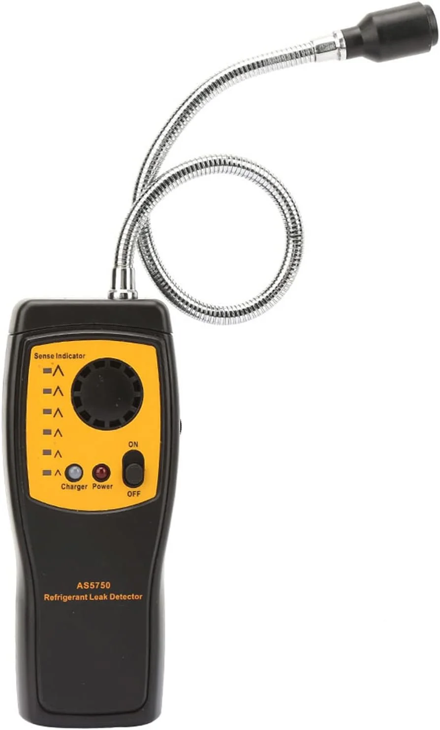 دستگاه تشخیص گاز هالوژن Eujgoov مدل AS5750، آلارم صوتی و نوری، باتری لیتیومی، شارژ USB، برای واحد AC مبرد، تشخیص تجهیزات، همراه با صدا