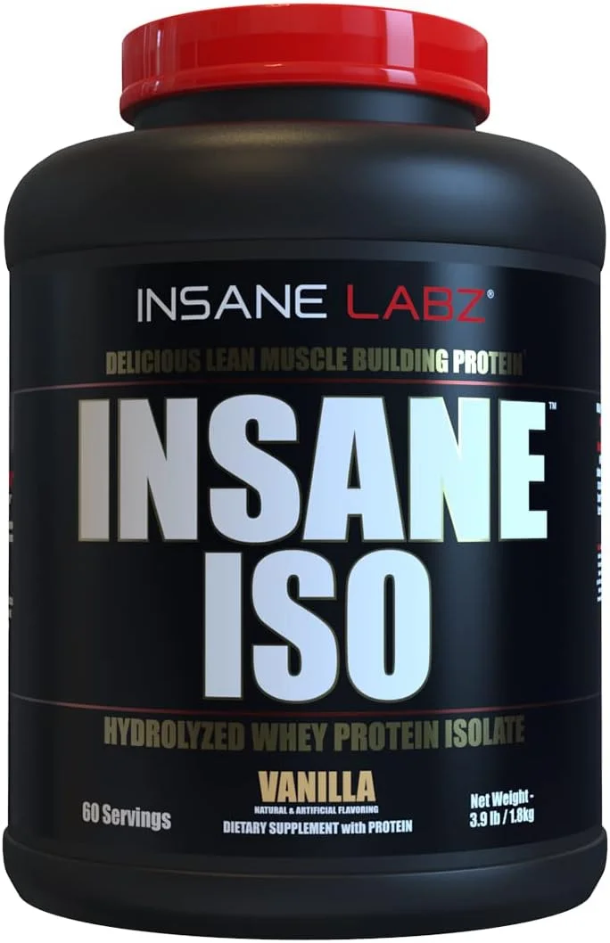 پودر پروتئین وی ایزوله Insane Labz Insane ISO حاوی 25 گرم وی ایزوله هیدرولیز شده، 60 سروینگ، وانیلی
