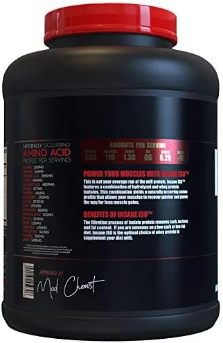 پودر پروتئین وی ایزوله Insane Labz Insane ISO حاوی 25 گرم وی ایزوله هیدرولیز شده، 60 سروینگ، وانیلی پودر پروتئین وی ایزوله Insane Labz Insane ISO حاوی 25 گرم وی ایزوله هیدرولیز شده، 60 سروینگ، وانیلی