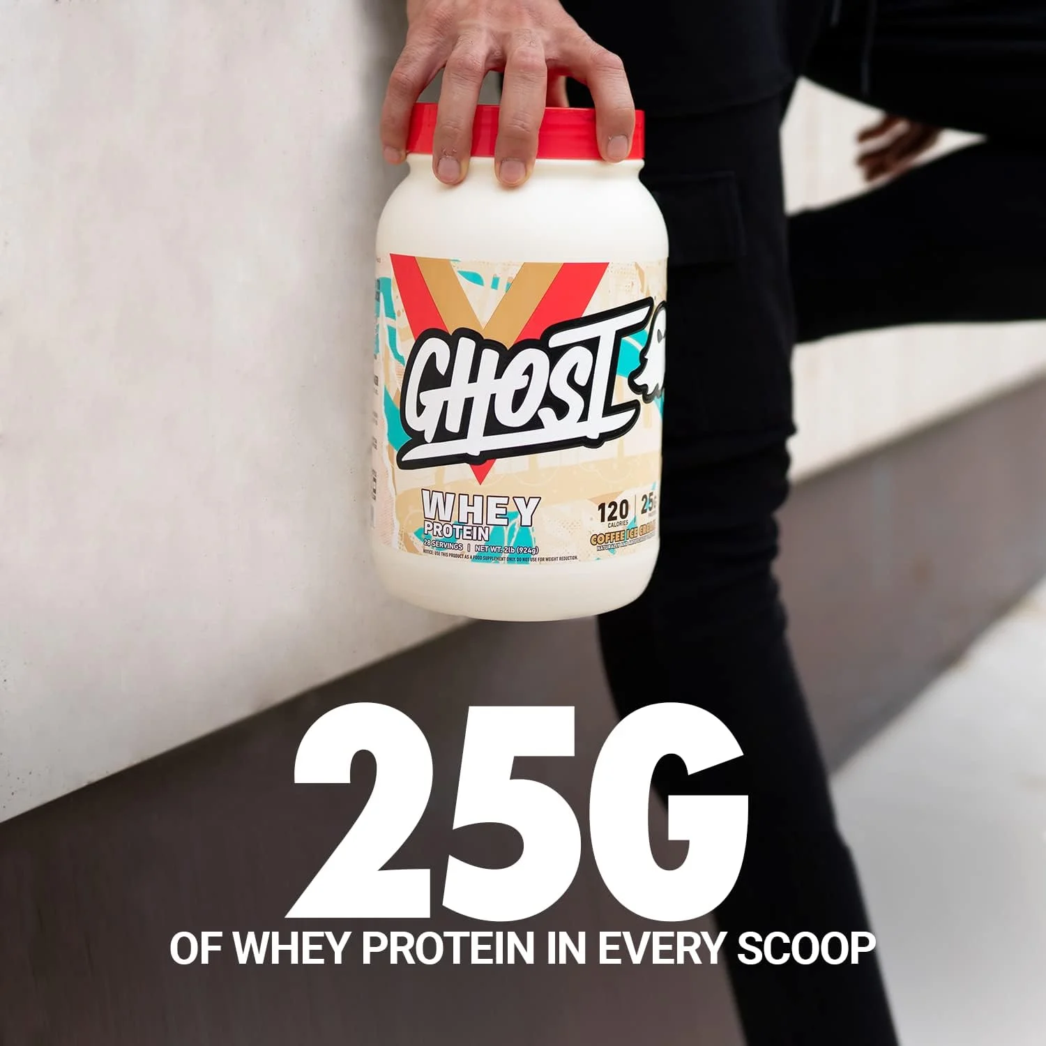 پودر پروتئین وی GHOST، طعم بستنی قهوه - 2 پوند، 25 گرم پروتئین - مخلوط پروتئین وی - شیک ها، اسموتی ها، پخت و پز و آشپزی بعد از تمرین - بدون سویا و گلوتن پودر پروتئین وی GHOST، طعم بستنی قهوه - 2 پوند، 25 گرم پروتئین - مخلوط پروتئین وی - شیک ها، اسموتی ها، پخت و پز و آشپزی بعد از تمرین - بدون سویا و گلوتن