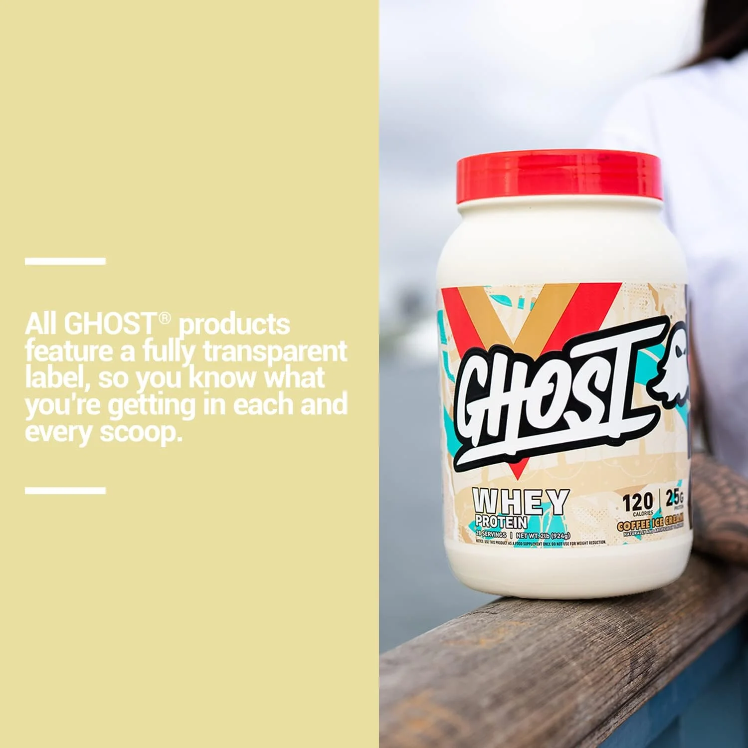 پودر پروتئین وی GHOST، طعم بستنی قهوه - 2 پوند، 25 گرم پروتئین - مخلوط پروتئین وی - شیک ها، اسموتی ها، پخت و پز و آشپزی بعد از تمرین - بدون سویا و گلوتن پودر پروتئین وی GHOST، طعم بستنی قهوه - 2 پوند، 25 گرم پروتئین - مخلوط پروتئین وی - شیک ها، اسموتی ها، پخت و پز و آشپزی بعد از تمرین - بدون سویا و گلوتن