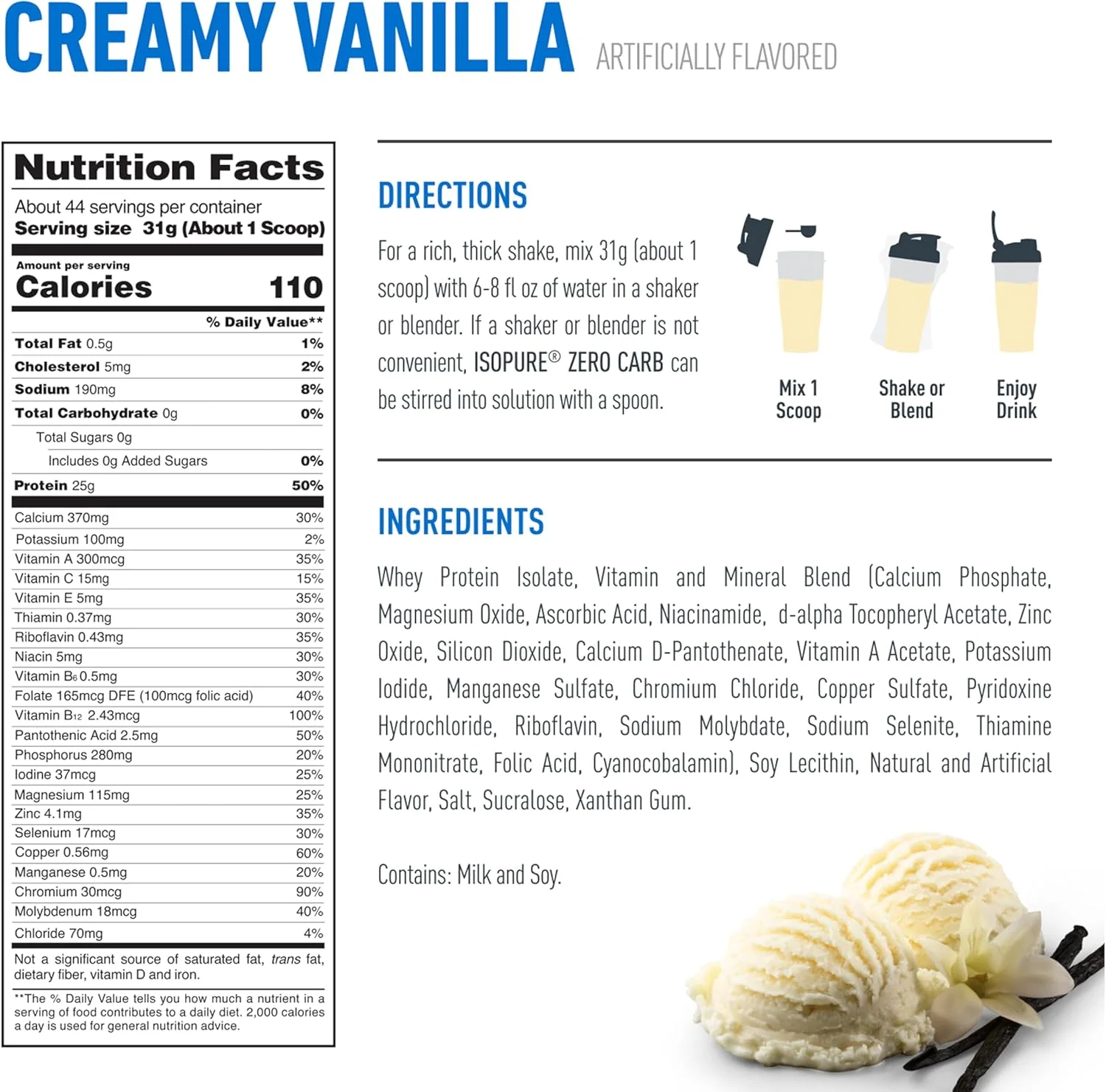 پودر پروتئین وی ایزوله ایزوپیور زیرو کرب با ویتامین C و زینک برای تقویت سیستم ایمنی، 25 گرم پروتئین و مناسب برای کتو - وانیل خامهای، 3 پوند (1.36 کیلوگرم)، 41 سروینگ پودر پروتئین وی ایزوله ایزوپیور زیرو کرب با ویتامین C و زینک برای تقویت سیستم ایمنی، 25 گرم پروتئین و مناسب برای کتو - وانیل خامهای، 3 پوند (1.36 کیلوگرم)، 41 سروینگ