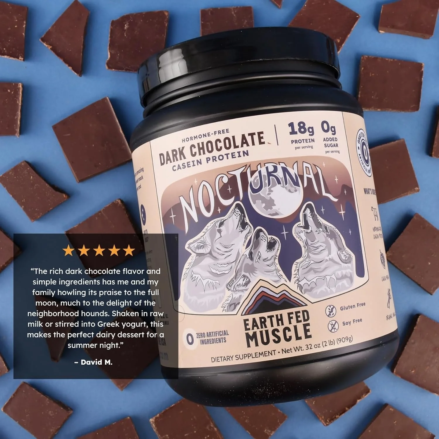 پودر پروتئین کازئین شبانه Earth Fed Muscle - پودر پروتئین شکلات تلخ با ترکیب وی - 18 گرم پروتئین، بدون شکر، بدون گلوتن - پودر پروتئین ریکاوری شبانه - 2 پوند، 23 سروینگ پودر پروتئین کازئین شبانه Earth Fed Muscle - پودر پروتئین شکلات تلخ با ترکیب وی - 18 گرم پروتئین، بدون شکر، بدون گلوتن - پودر پروتئین ریکاوری شبانه - 2 پوند، 23 سروینگ