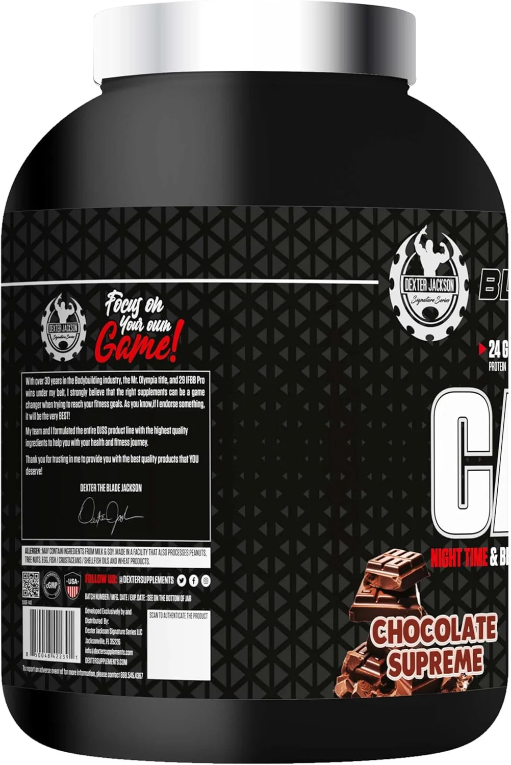 پروتئین کازئین سری امضای مشکی دکستر جکسون | 2276 گرم (5 پوند، شکلات سوپریم) پروتئین کازئین سری امضای مشکی دکستر جکسون | 2276 گرم (5 پوند، شکلات سوپریم)