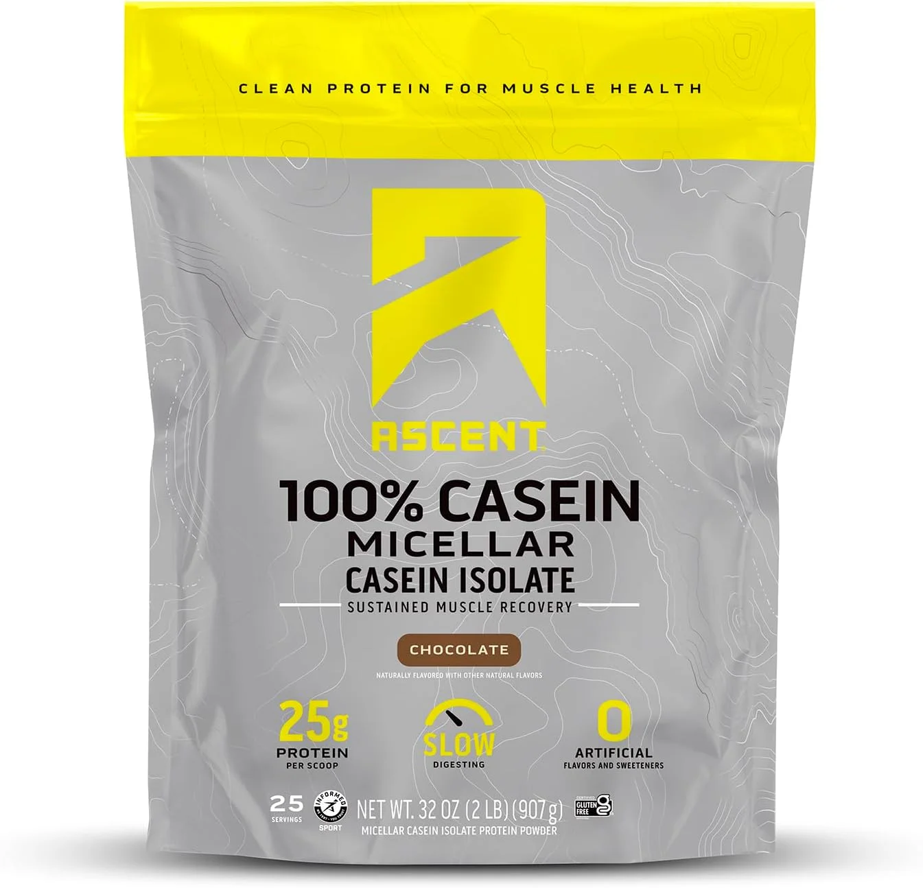 پودر پروتئین کازئین میسلار سوخت بومی Ascent - 0.9 کیلوگرم - شکلاتی
