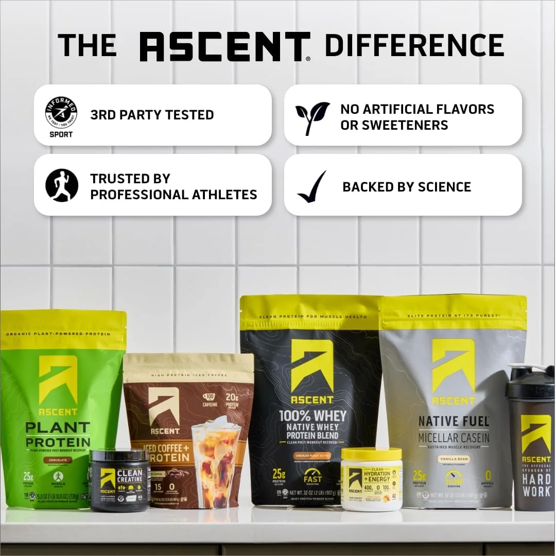 پودر پروتئین کازئین میسلار سوخت بومی Ascent - 0.9 کیلوگرم - شکلاتی پودر پروتئین کازئین میسلار سوخت بومی Ascent - 0.9 کیلوگرم - شکلاتی
