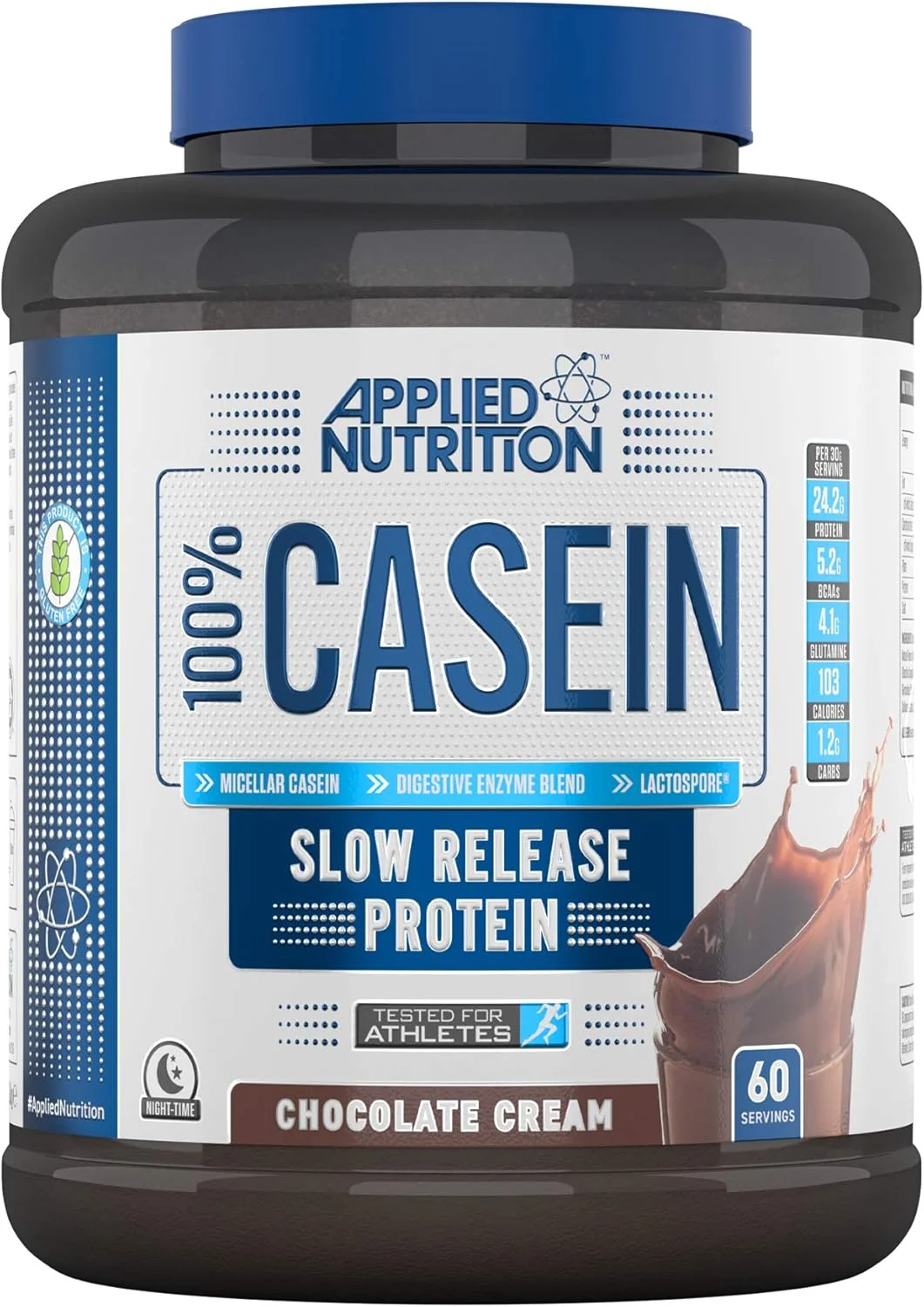 پودر پروتئین کازئین Applied Nutrition - مکمل کازئین میسلار، پروتئین با رهش آهسته (شکلاتی، 1.8 کیلوگرم)