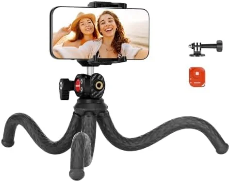 پایه سه پایه انعطاف پذیر 12 اینچی SKEIDO برای ضبط کننده های Zoom/آیفون/GoPro و دوربین ها - پایه های آلومینیومی قابل تنظیم، سر توپی 360 درجه، ظرفیت 2 پوند، طراحی قابل حمل پایه سه پایه انعطاف پذیر 12 اینچی SKEIDO برای ضبط کننده های Zoom/آیفون/GoPro و دوربین ها - پایه های آلومینیومی قابل تنظیم، سر توپی 360 درجه، ظرفیت 2 پوند، طراحی قابل حمل