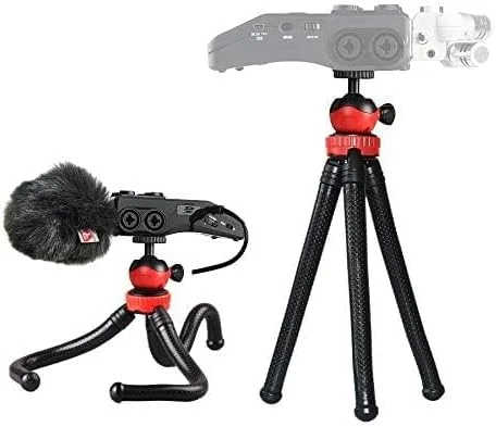 پایه سه پایه انعطاف پذیر 12 اینچی SKEIDO برای ضبط کننده های Zoom/آیفون/GoPro و دوربین ها - پایه های آلومینیومی قابل تنظیم، سر توپی 360 درجه، ظرفیت 2 پوند، طراحی قابل حمل پایه سه پایه انعطاف پذیر 12 اینچی SKEIDO برای ضبط کننده های Zoom/آیفون/GoPro و دوربین ها - پایه های آلومینیومی قابل تنظیم، سر توپی 360 درجه، ظرفیت 2 پوند، طراحی قابل حمل