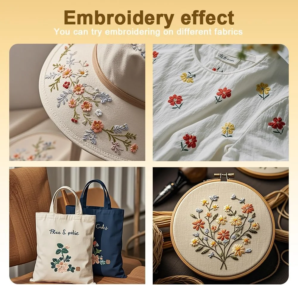 43 عدد تثبیت کننده طرح گلدوزی به سبک زنانه زیبا، 21x29.7 سانتی متر طرح قلب، پاپیون، کیف، استیکر گلدوزی محلول در آب، 4 ورق کاغذ گلدوزی DIY برای دوخت دستی دامن، ماشین، و غیره