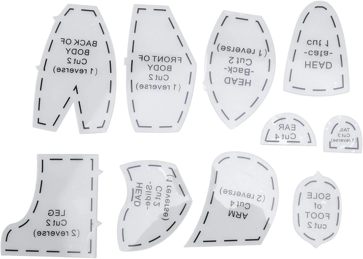 مجموعه خط کش الگو خرس حافظه اکریلیک عمومی برای الگوهای خیاطی و پروژه های صنایع دستی