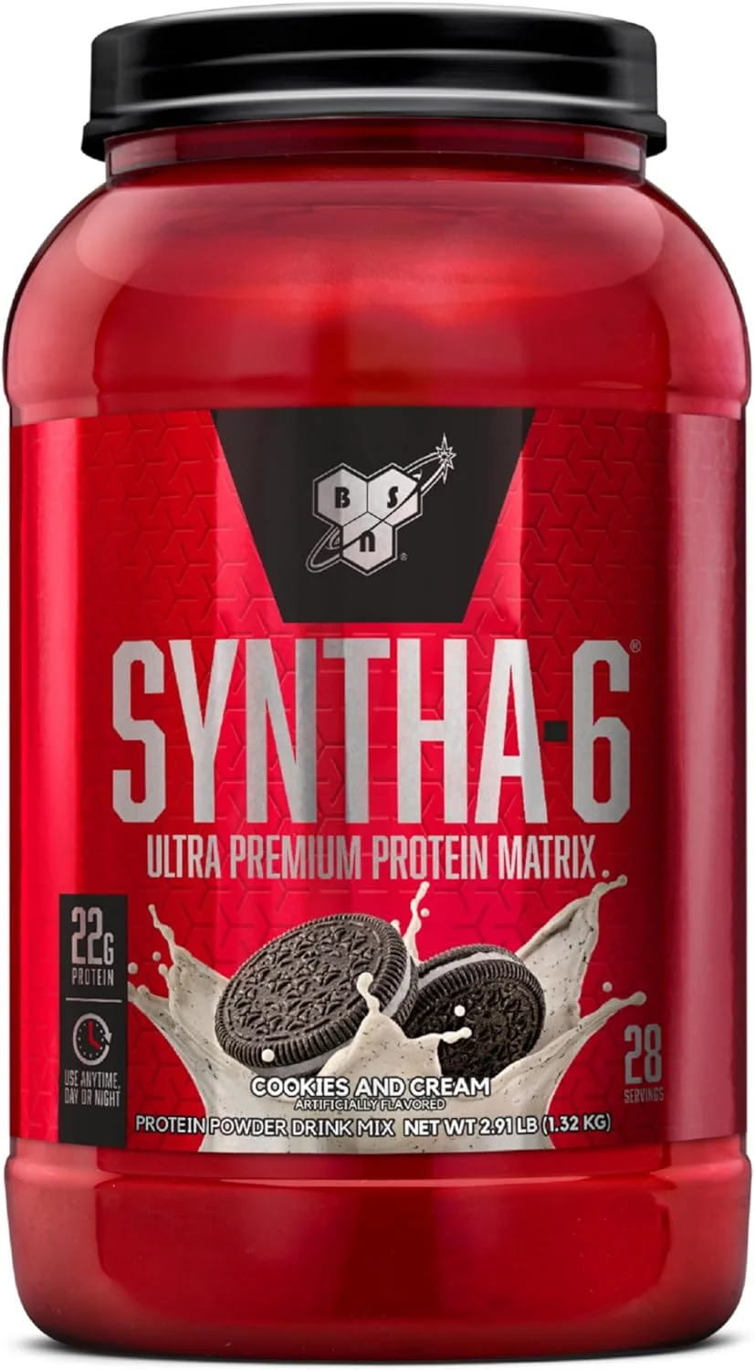 ماتریکس پروتئین فوق العاده ممتاز BSN Syntha-6، پودر پروتئین وی، کازئین میسلار، پودر پروتئین ایزوله شیر - کوکی و خامه، 2.91 پوند، 28 سروینگ (1.32 کیلوگرم)