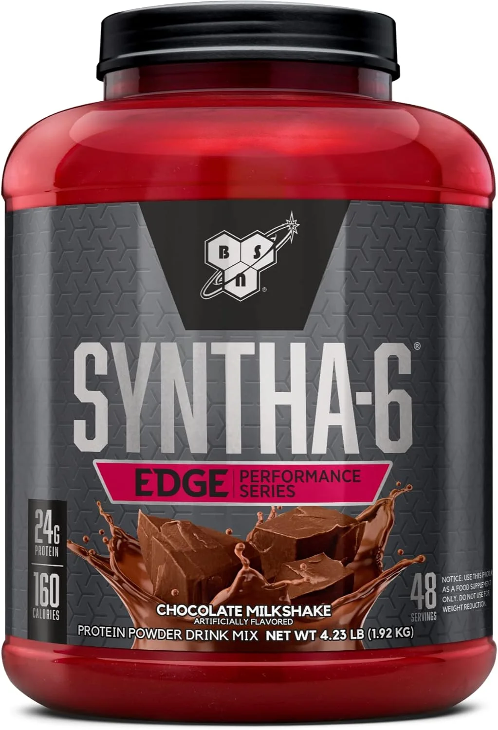 پودر پروتئین BSN SYNTHA-6 Edge، شکلاتی با وی هیدرولیز شده، کازئین میسلار، ایزوله شیر، کم شکر، 24 گرم پروتئین، میلک شیک، 48 سروینگ