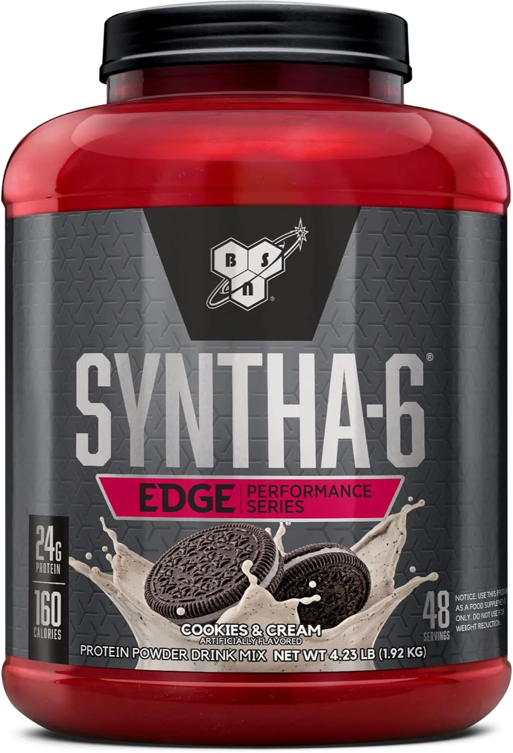 پودر پروتئین BSN SYNTHA-6 EDGE، حاوی پروتئین وی هیدرولیز شده، کازئین میسلار، پروتئین ایزوله شیر، کم شکر، 24 گرم پروتئین، کوکی و کرم، 48 سروینگ