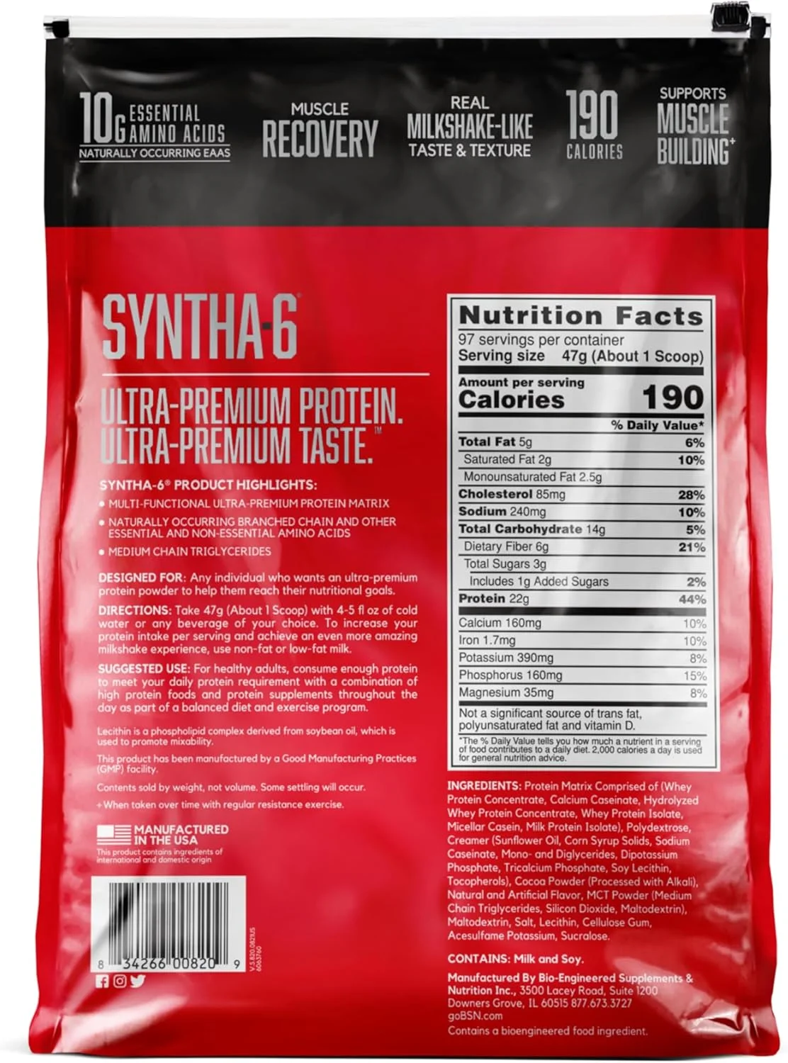 پودر پروتئین وی BSN SYNTHA-6، پودر پروتئین شکلاتی با کازئین میسلار، پودر پروتئین ایزوله شیر، میلک شیک شکلاتی، 97 سروینگ (بسته بندی ممکن است متفاوت باشد) پودر پروتئین وی BSN SYNTHA-6، پودر پروتئین شکلاتی با کازئین میسلار، پودر پروتئین ایزوله شیر، میلک شیک شکلاتی، 97 سروینگ (بسته بندی ممکن است متفاوت باشد)