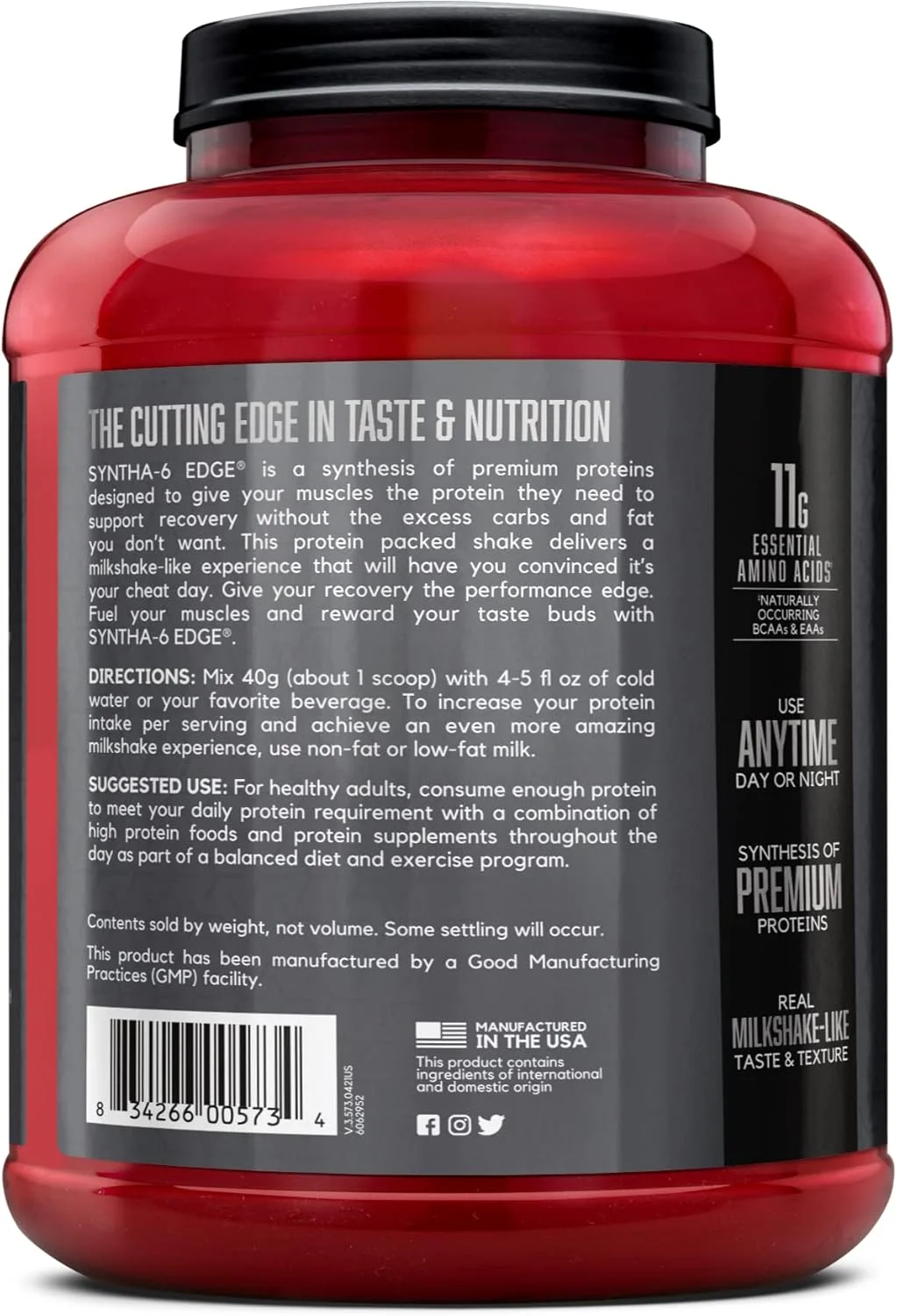 پودر پروتئین BSN SYNTHA-6 EDGE، حاوی پروتئین وی هیدرولیز شده، کازئین میسلار، پروتئین ایزوله شیر، کم شکر، 24 گرم پروتئین، کوکی و کرم، 48 سروینگ پودر پروتئین BSN SYNTHA-6 EDGE، حاوی پروتئین وی هیدرولیز شده، کازئین میسلار، پروتئین ایزوله شیر، کم شکر، 24 گرم پروتئین، کوکی و کرم، 48 سروینگ