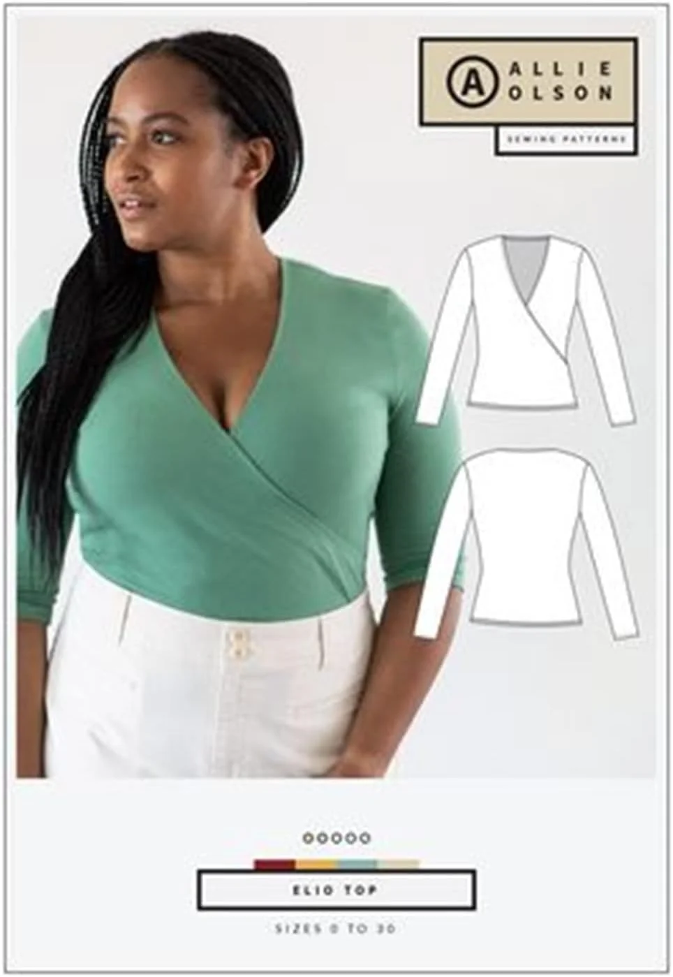 الگوهای خیاطی Allie Olson - الگوی تاپ Elio، چند سایزی