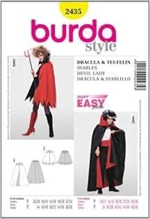 الگوی خیاطی بوردا 2435 برای شنل کارناوال (مردانه و زنانه، سایز 36-60) سطح 1 بسیار آسان