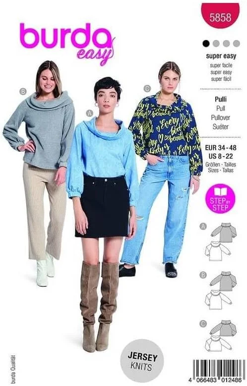 الگوی خیاطی بردا استایل 5858 جامپر [سایز بانوان 36-46] سطح 1 فوق العاده آسان