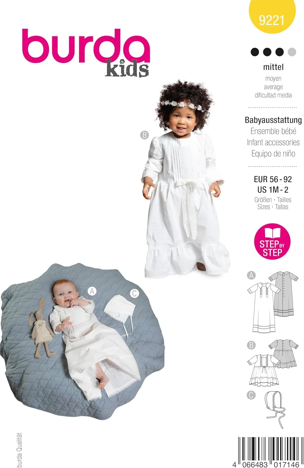 الگوی خیاطی بچه گانه بوردا استایل - لباس و تجهیزات نوزاد برای مراسم تعمید - سایز 56-92